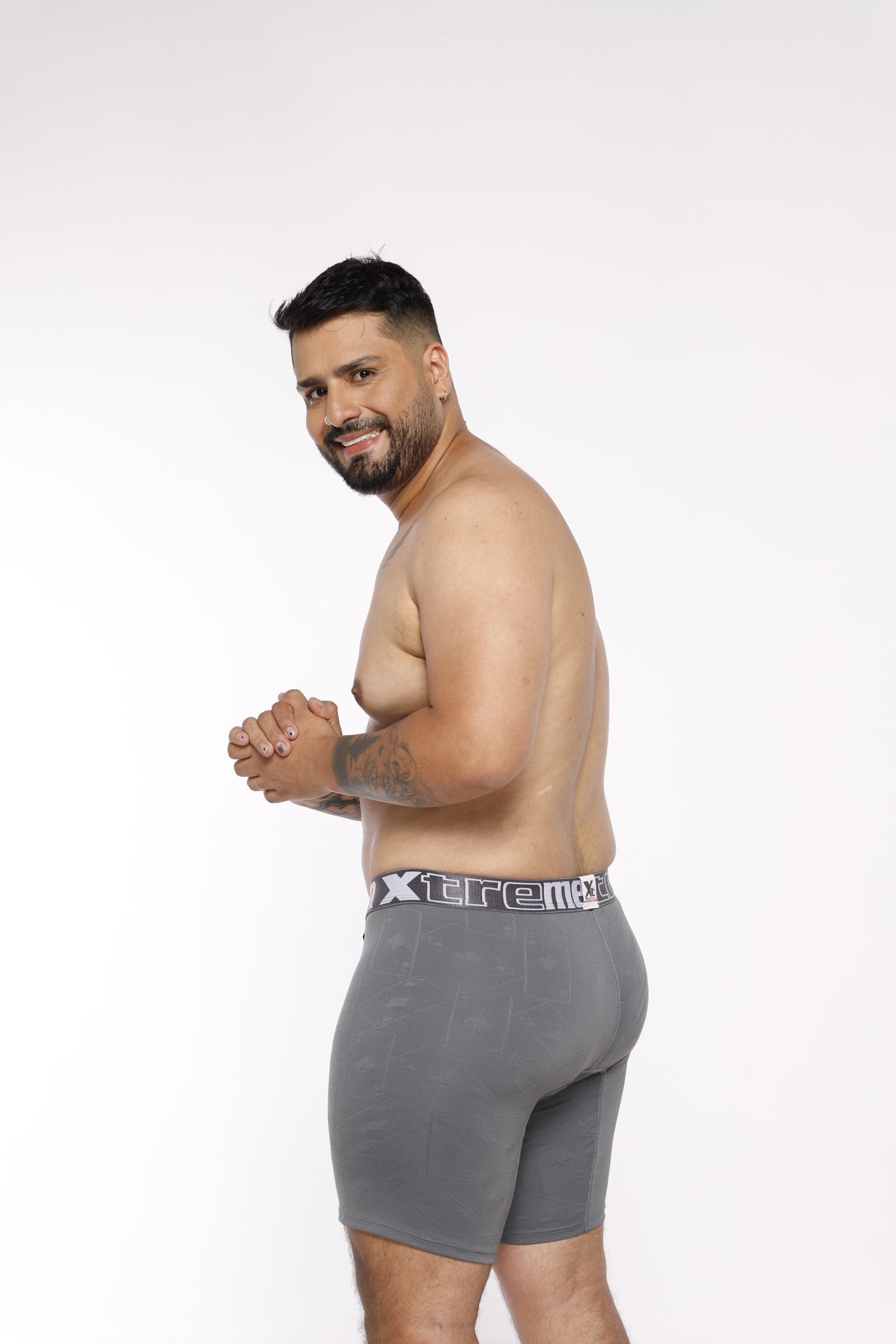 BOXER CLASICO  EXTRAGRANDE MICROFIBRA  JACQUARD  NAIPE AZUL OSC - imagen 7