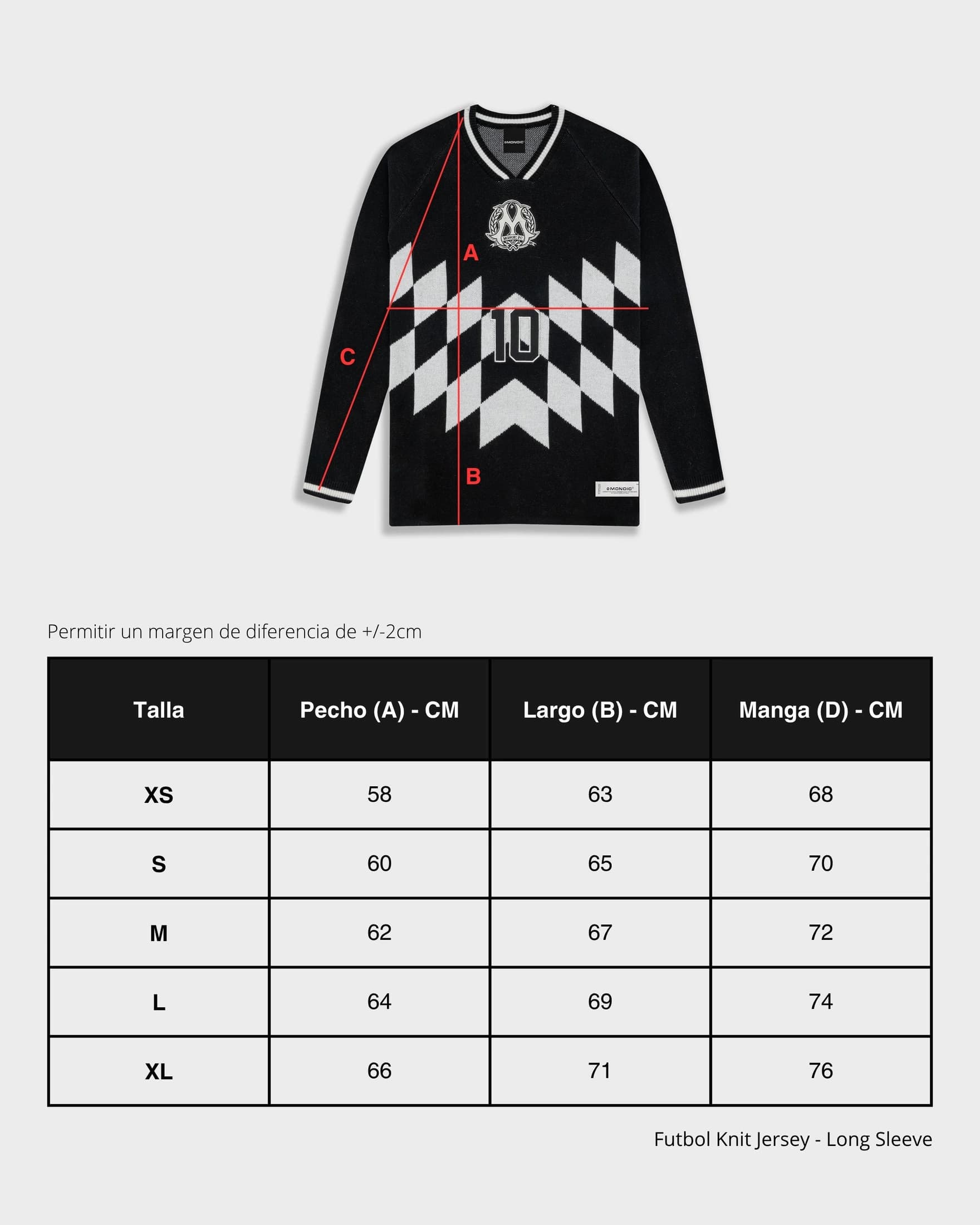 Fútbol Jersey Knit Manga Larga - Negro - imagen 9