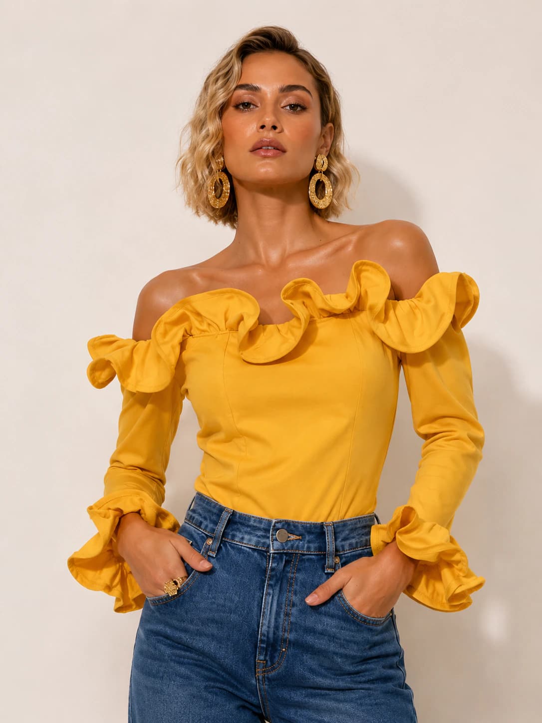 Blusa Trópico Amarillo Mostaza - imagen 1