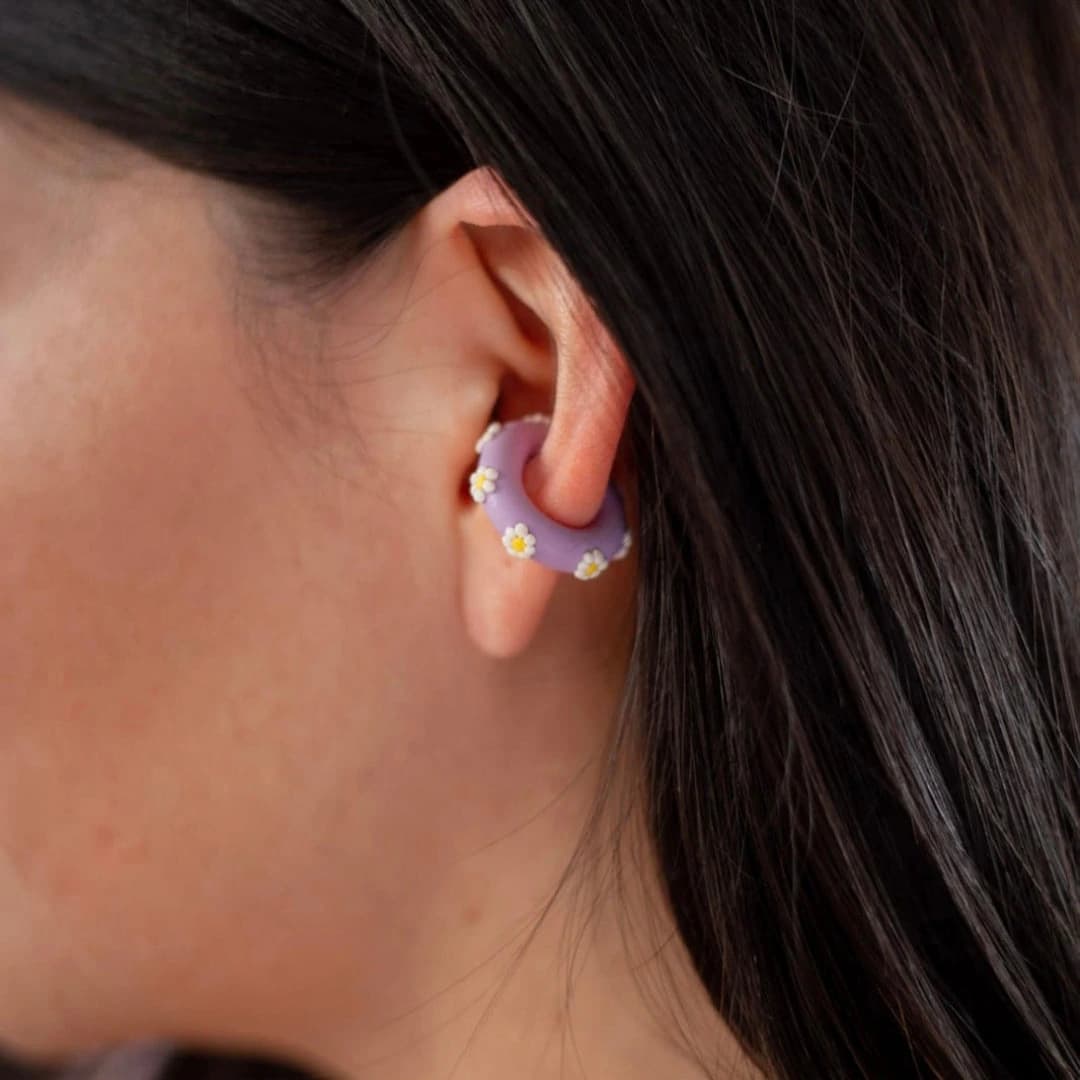 Earcuff Margaritas Lila - imagen 1