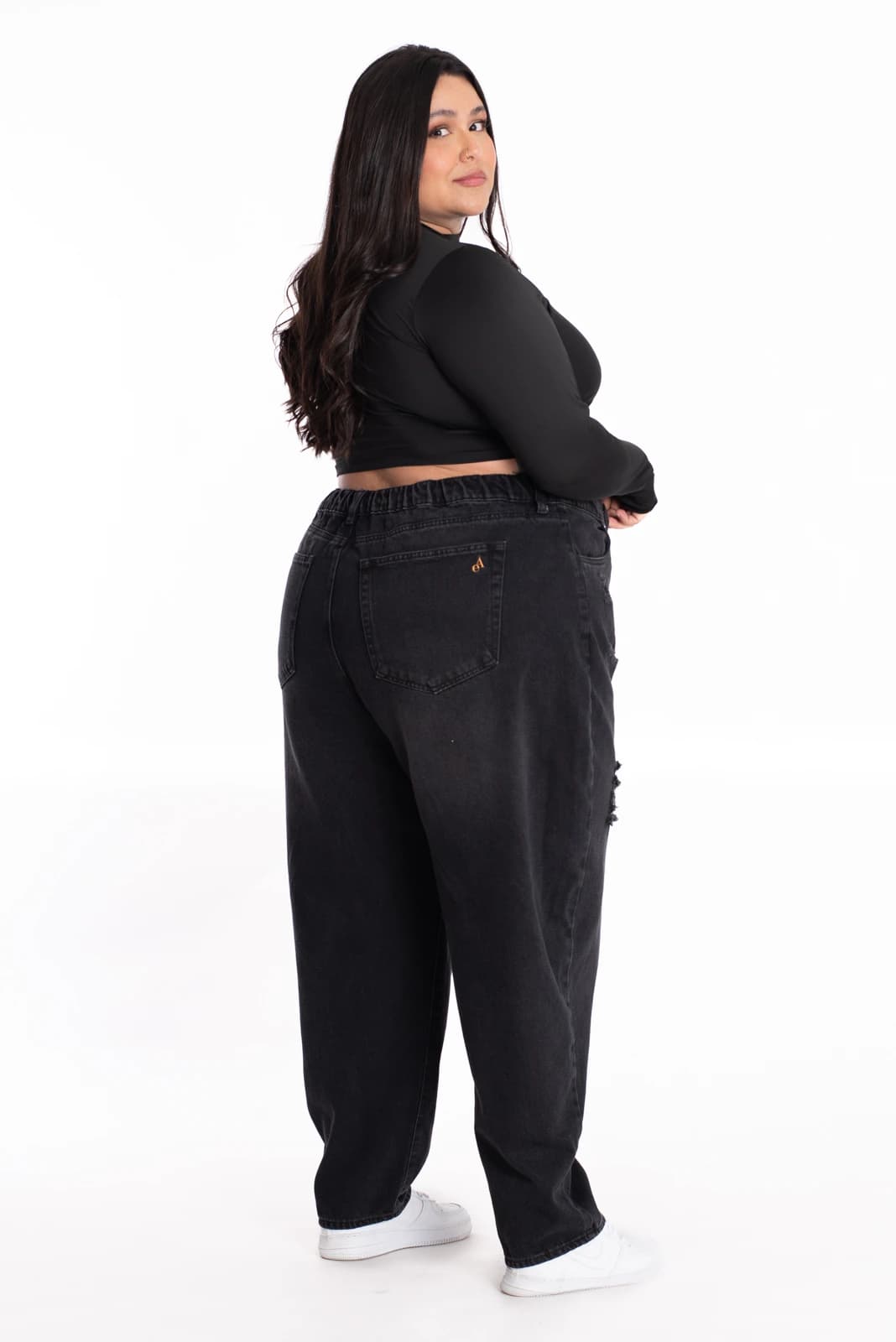 Jean Boyfriend Negro Rotos 413 - imagen 7