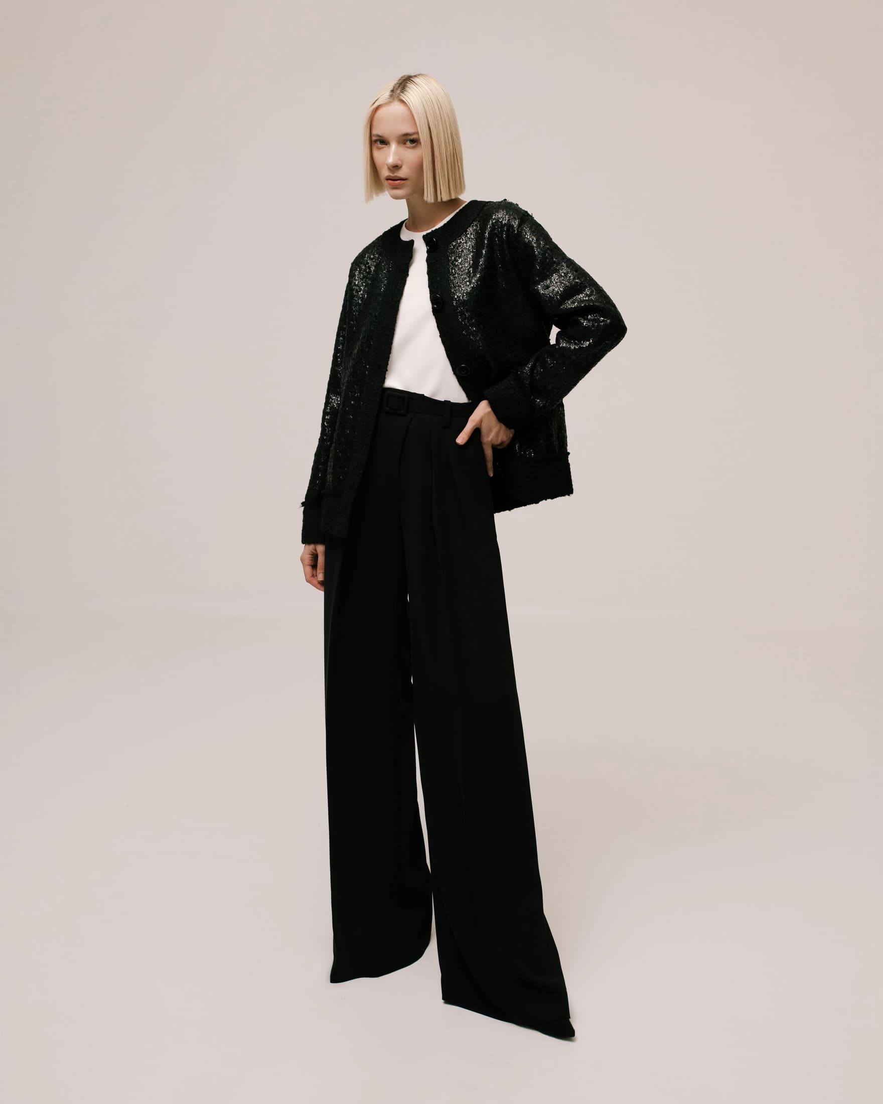 Loose-Fit Contrast Wool Jacket - imagen 3