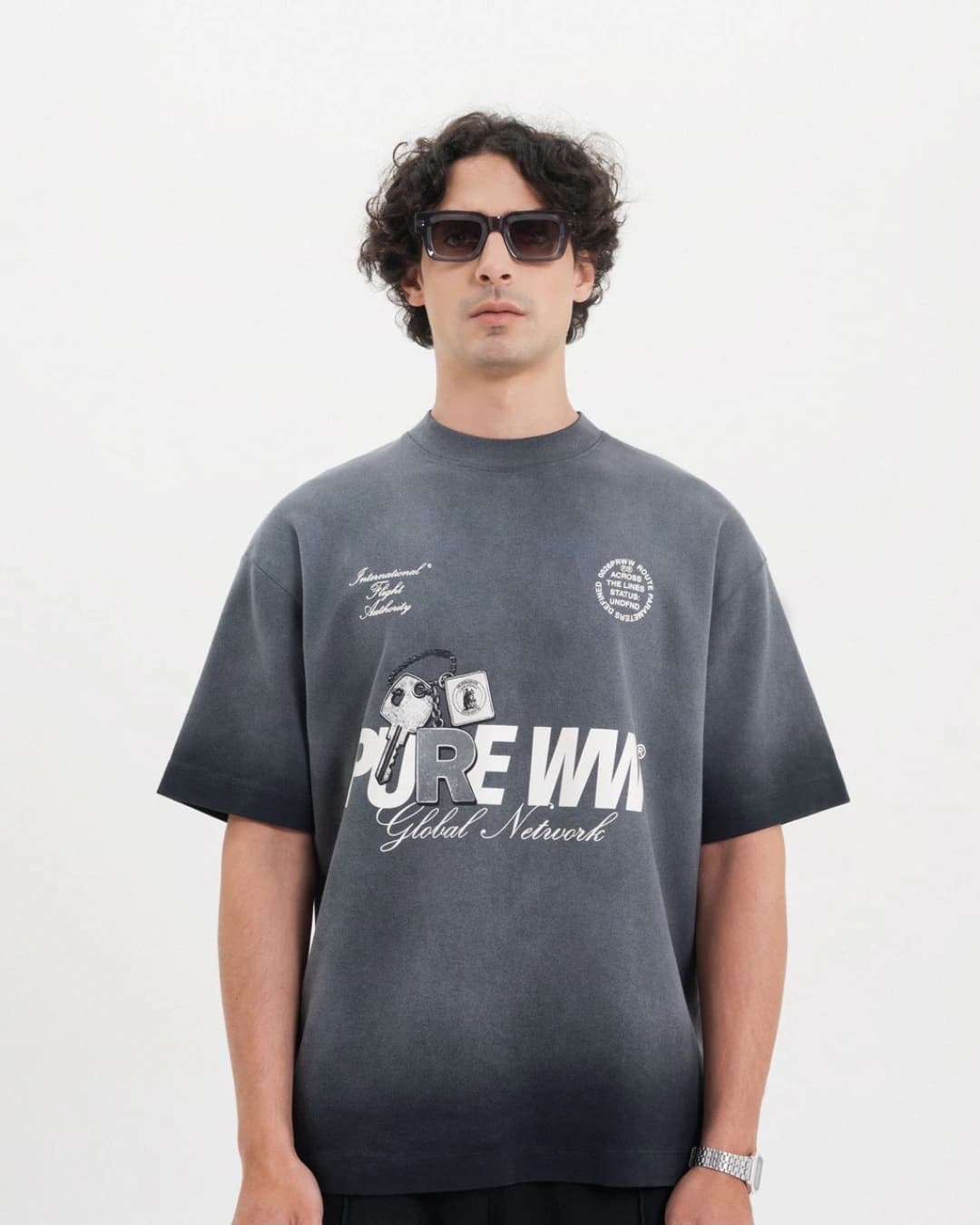 ACROSS THE LINES WASHED BLACK KEY T-SHIRT - imagen 2