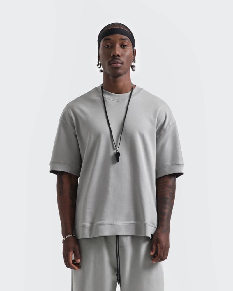 Camiseta Básica Oversize 300 Gramos Gris - imagen 1