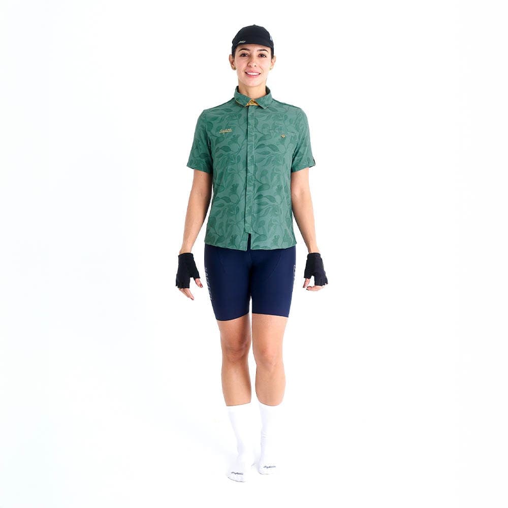 CAMISA CICLISMO MANGA CORTA OUTLAND GREEN PARA MUJER - imagen 1