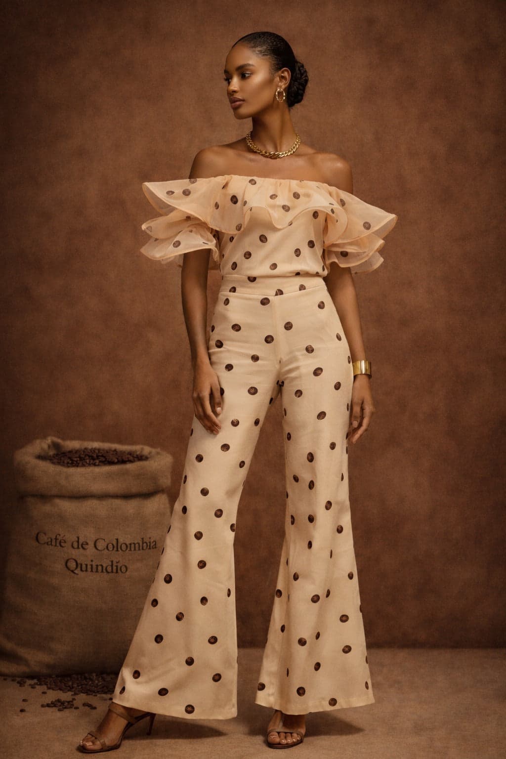 Blusa Salamina Coffee Dots - imagen 2