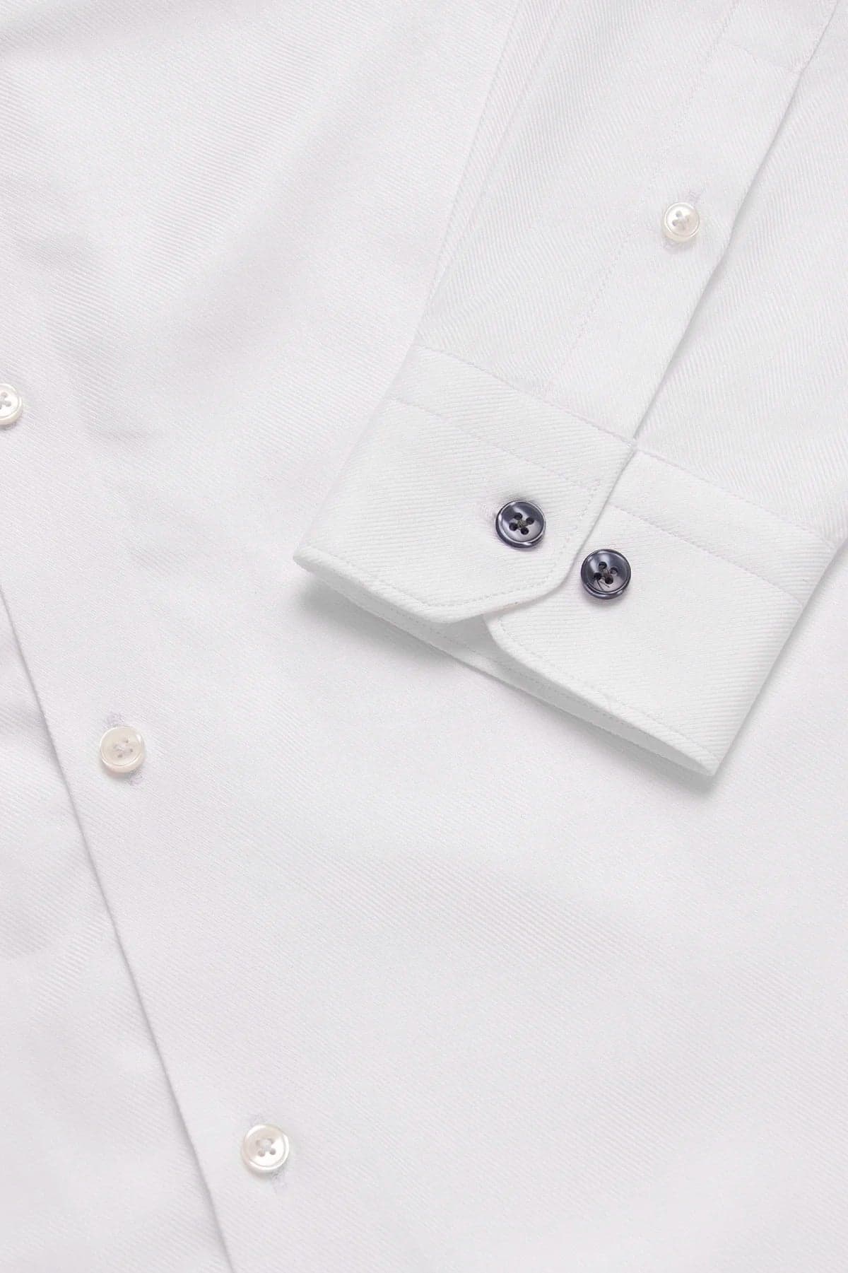 Camisa Dobby Diagonal Algodón Blanco - imagen 3