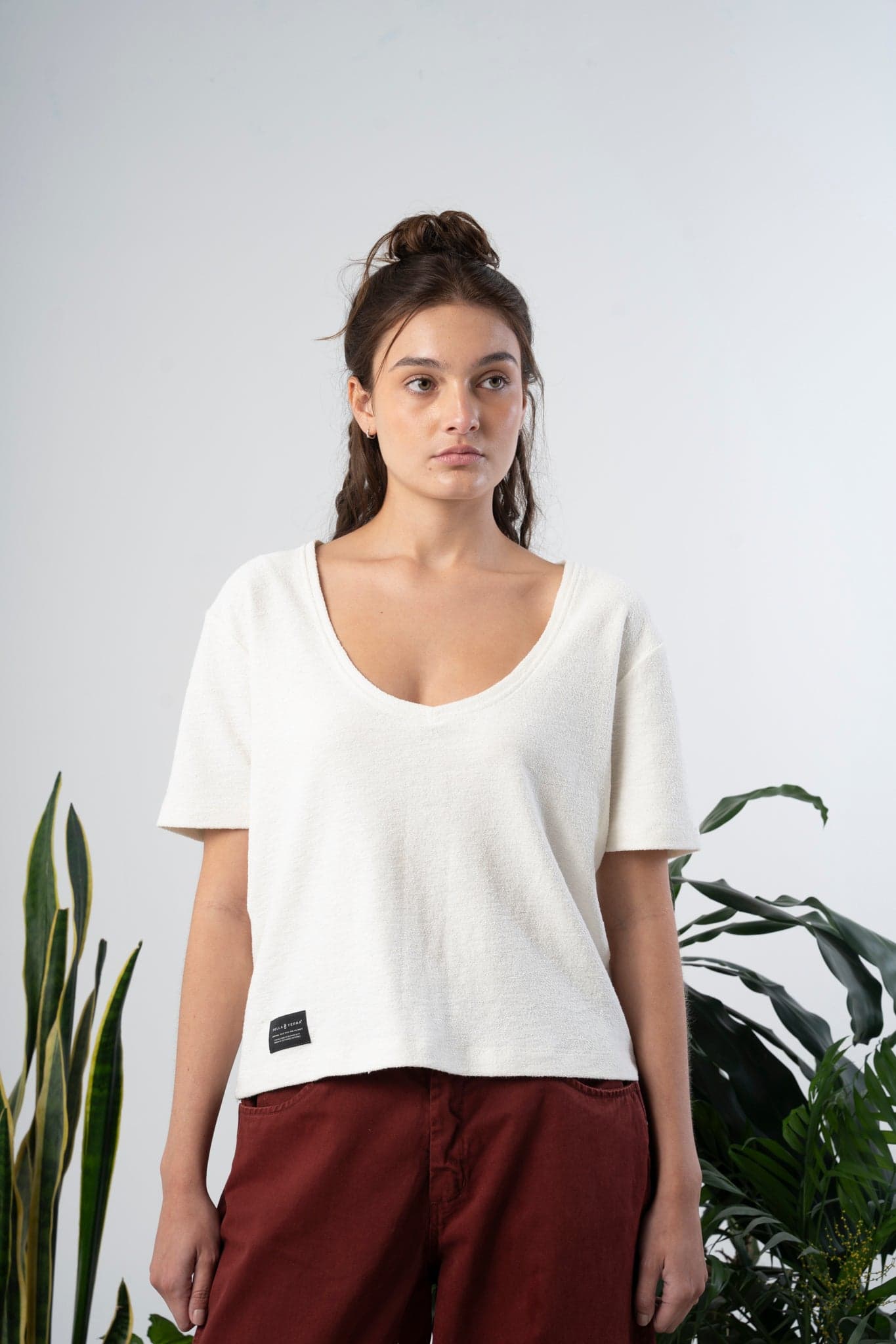 V-Neck Organic Terry Tee