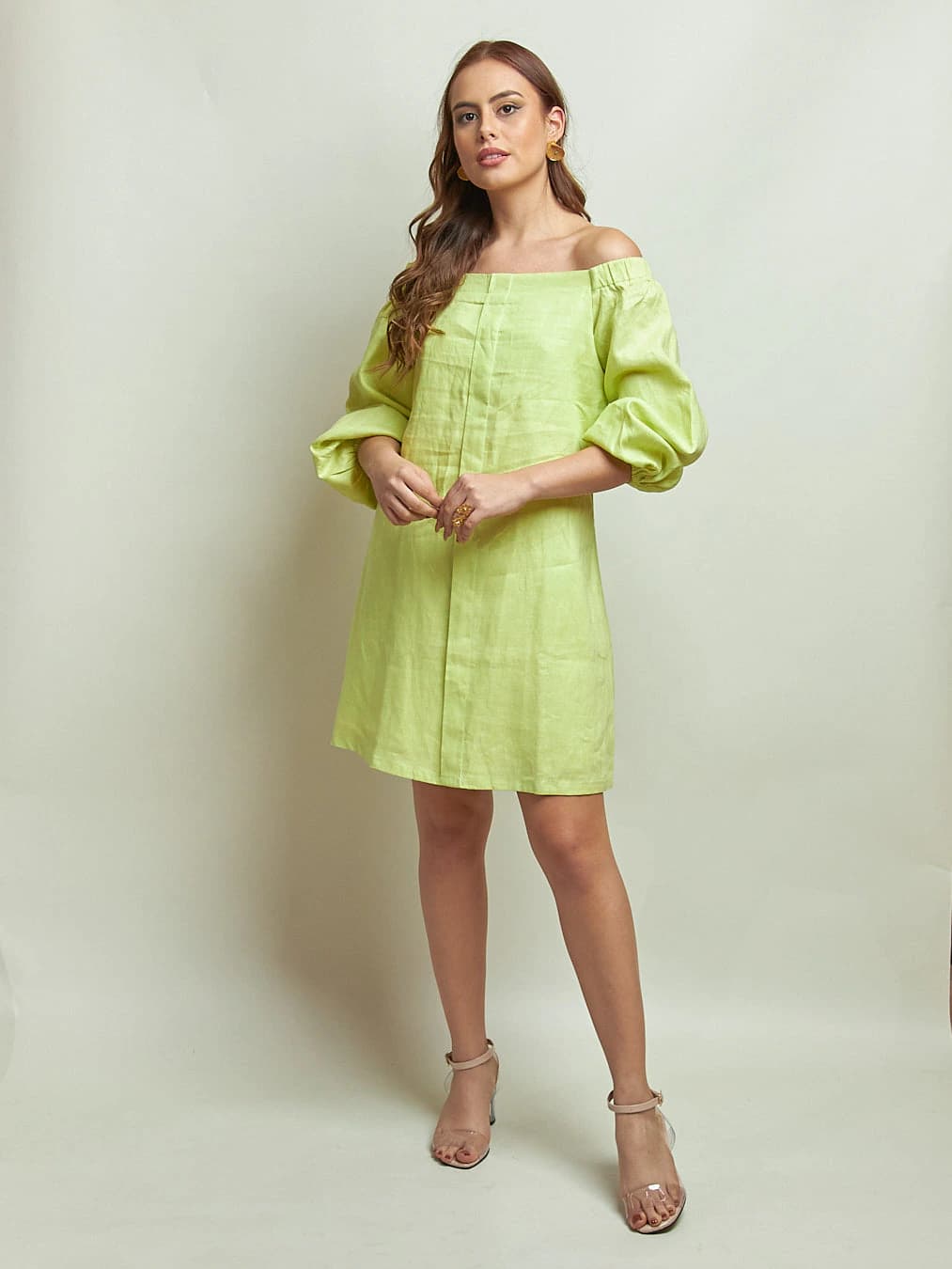 Vestido Creta Ii Verde Limon - imagen 3