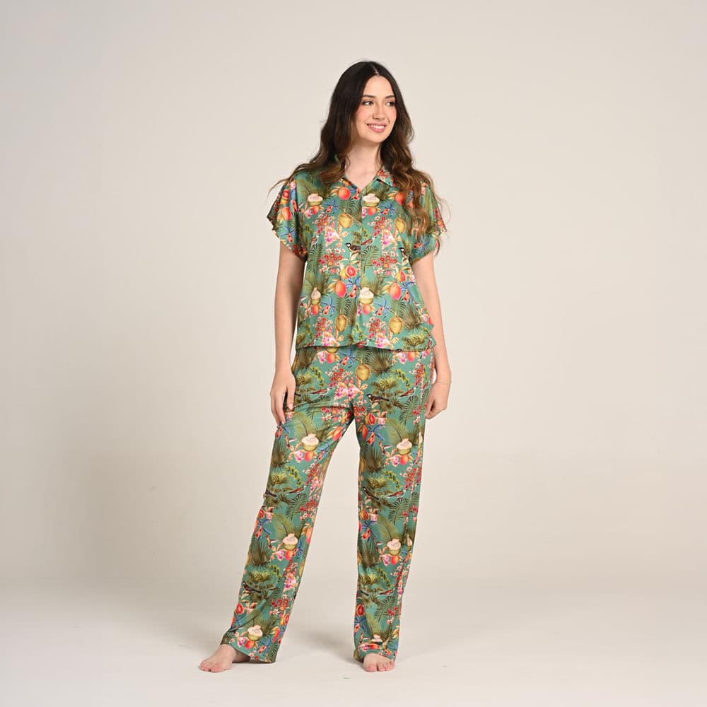 Conjunto de Pijama Pantalon Largo Estampado Trópico