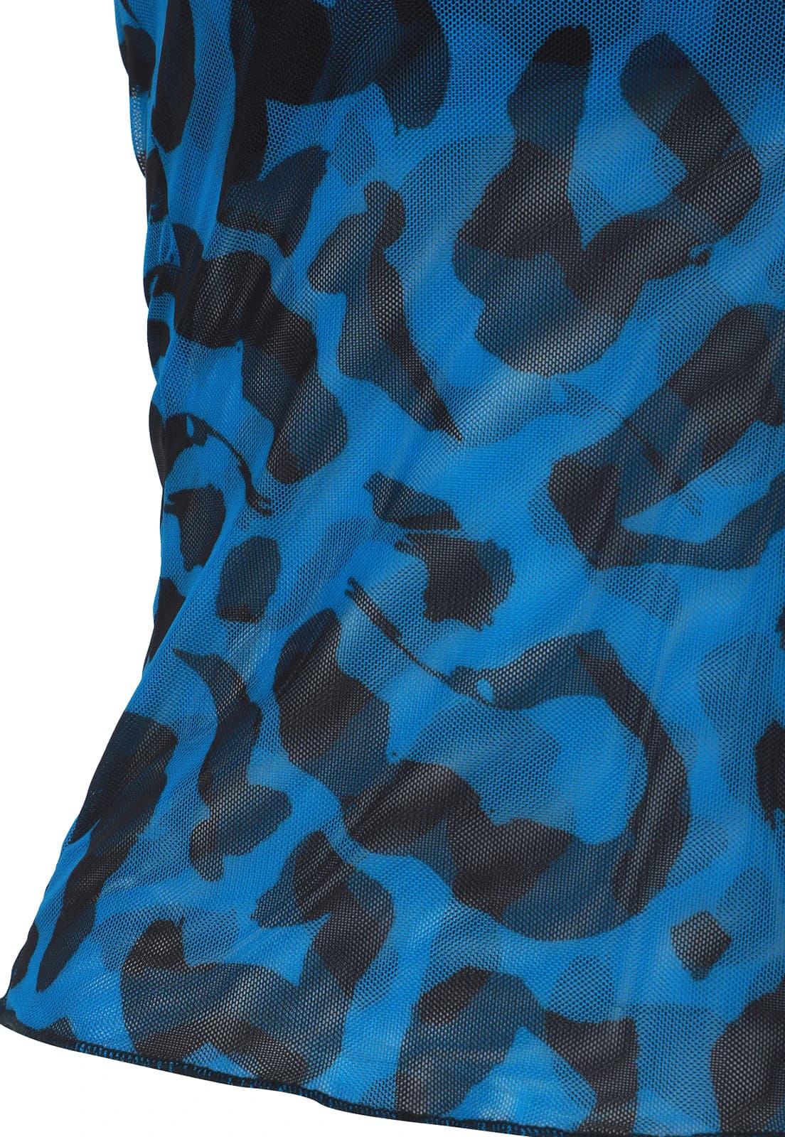 Blue Black Leopard Mesh Top + Gloves - imagen 10