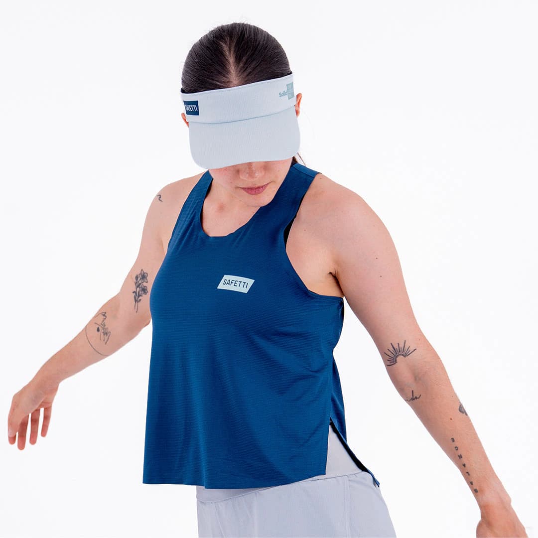 CAMISETA RUNNING MANGA SISA LEVIT AZUL OSCURO PARA MUJER - imagen 3