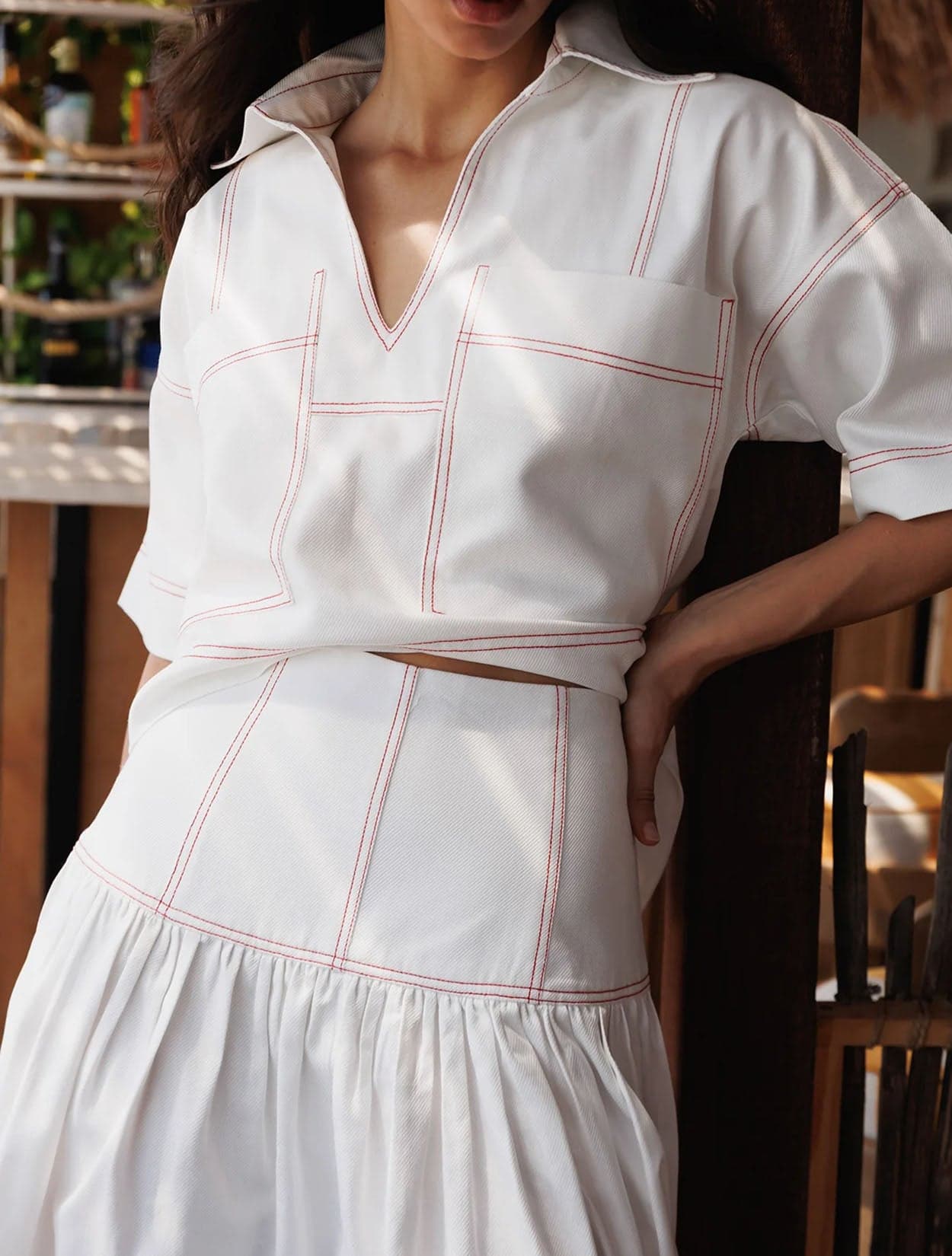 CAMISA DENIM CON PESPUNTES - imagen 2