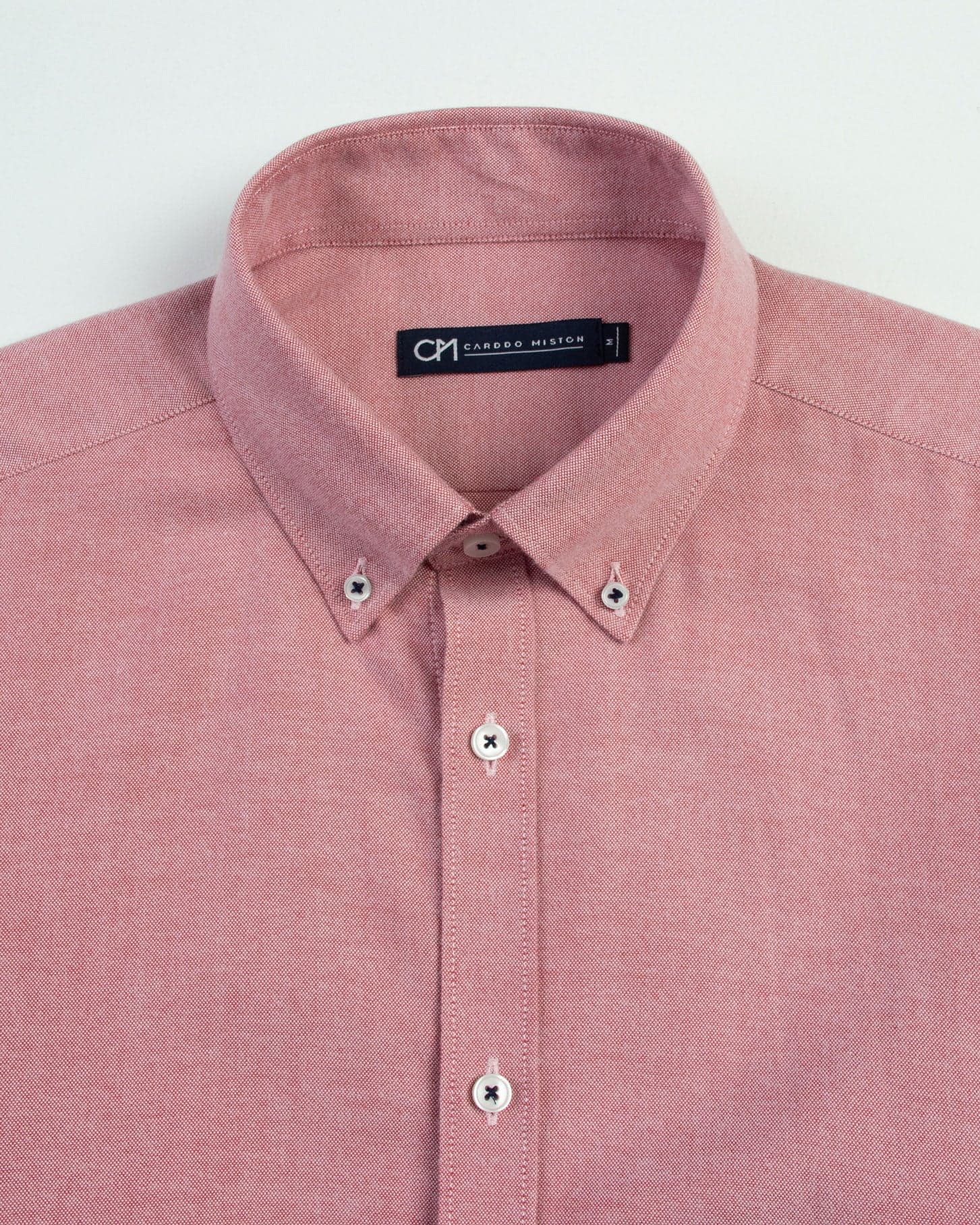 Camisa Oxford Botón Contraste Algodón Rojo - imagen 2