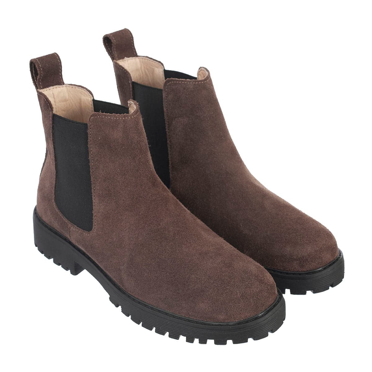 Botas Chelsea Sol Mujer Carnaza Cafe - imagen 1