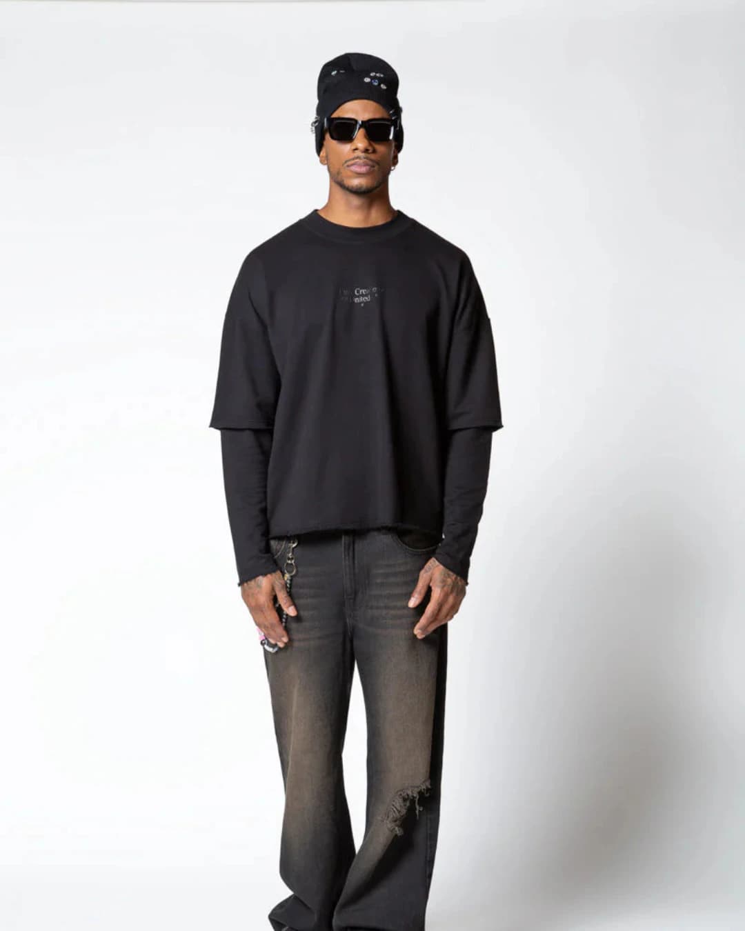 DOPAMINE BLACK LONG SLEEVE T-SHIRT - imagen 3