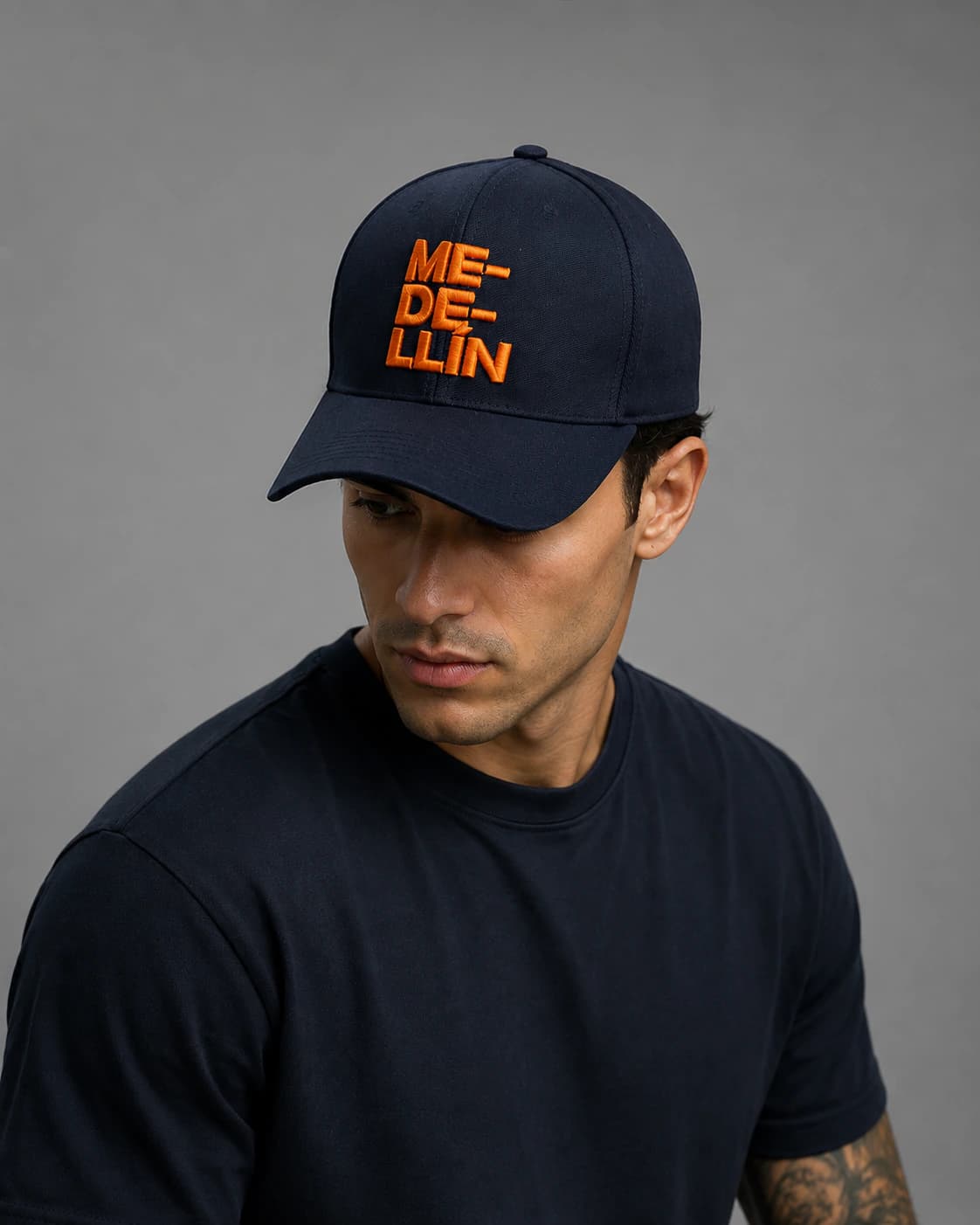 Gorra Medellín Azul-Naranjado