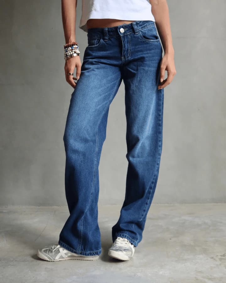 JEAN EXTRA LOW STRAIGHT FIT CROC BEIGE STARS AZUL - imagen 9