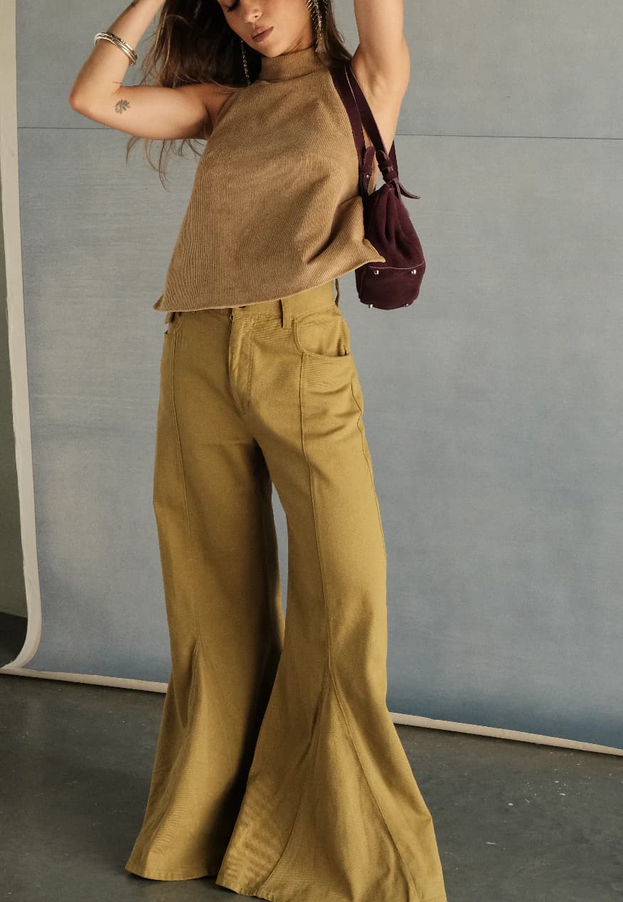 Pantalón Antología bota campana | Verde pistacho