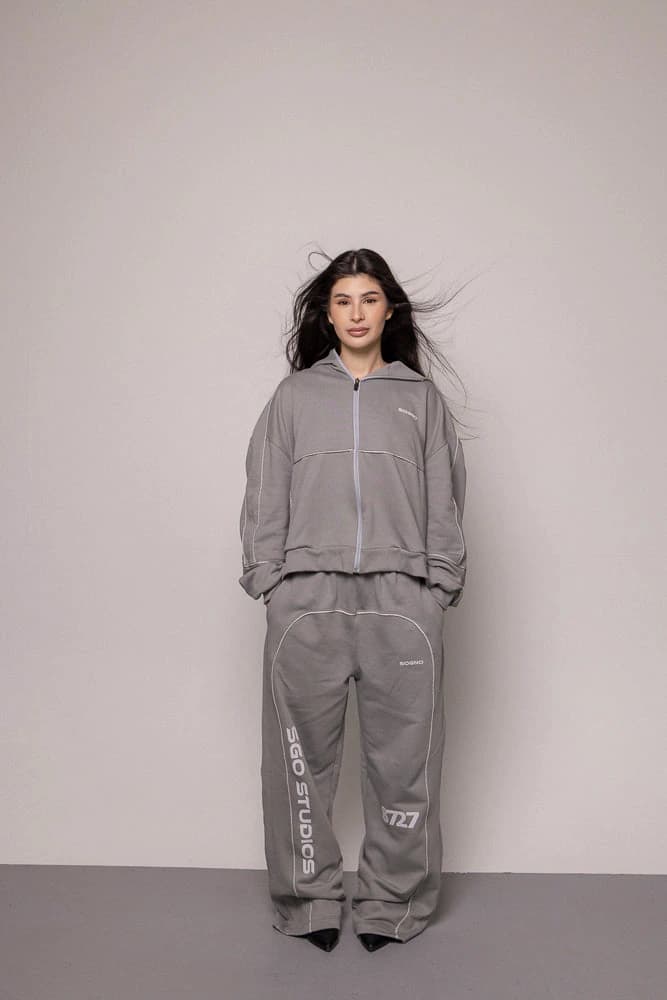 SET HOODIE Y SUDADERA DAMA-GRIS
