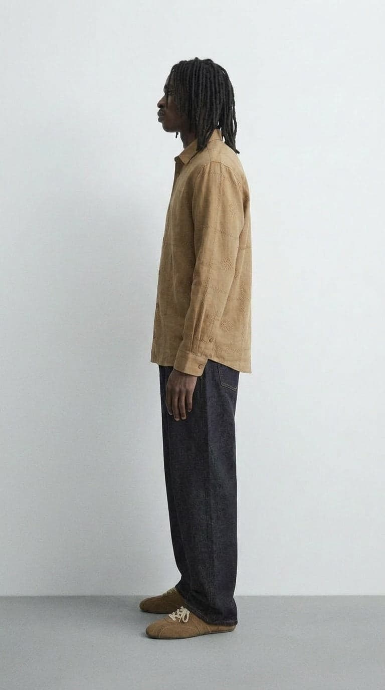 CAMISA SAKO MARRÓN - imagen 2
