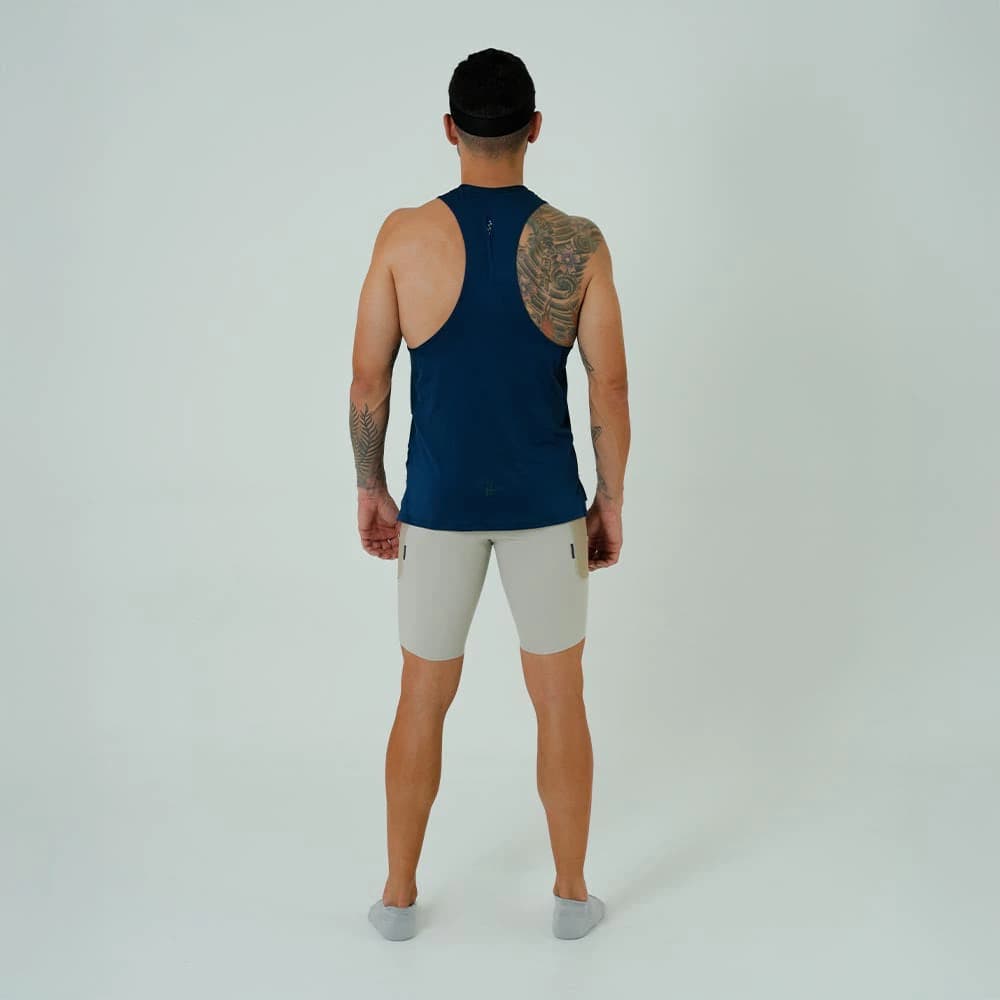 CAMISETA RUNNING MANGA SISA PACELINE AZUL OSCURO PARA HOMBRE - imagen 2