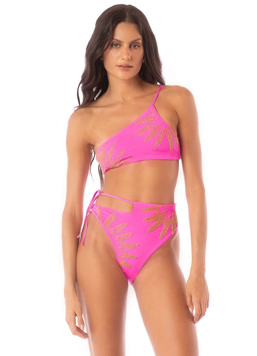 Maaji Caramel Sun Stormy One Shoulder Bikini Top - imagen 1