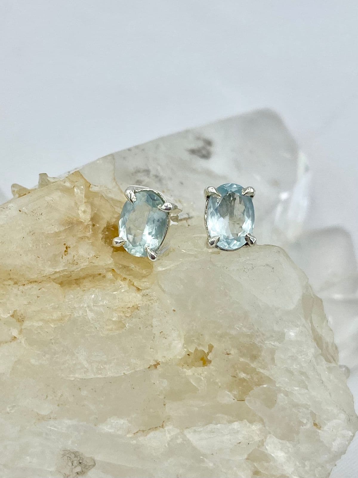 Aretes Aguamarina Ovalados - imagen 1