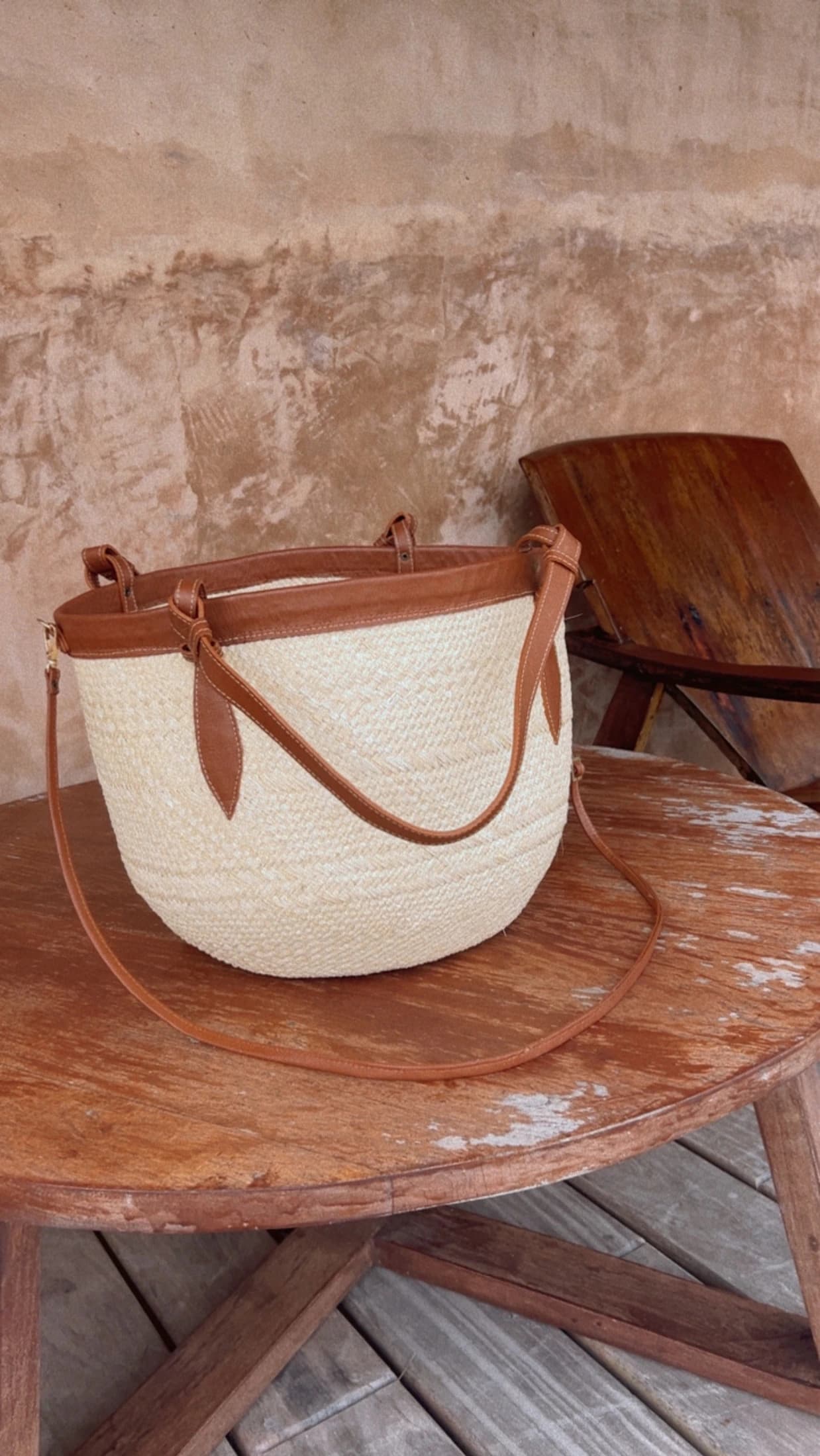 Leather Beach Bag -Midium - imagen 4