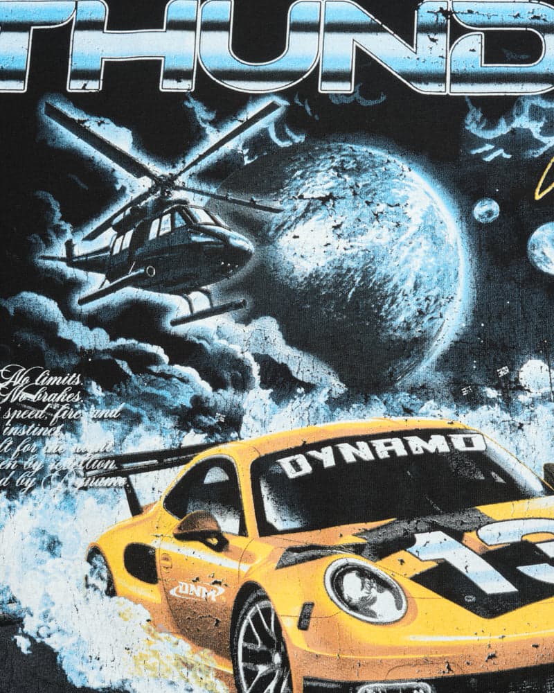 Camiseta Negra Oversize Thunder Racing - imagen 4
