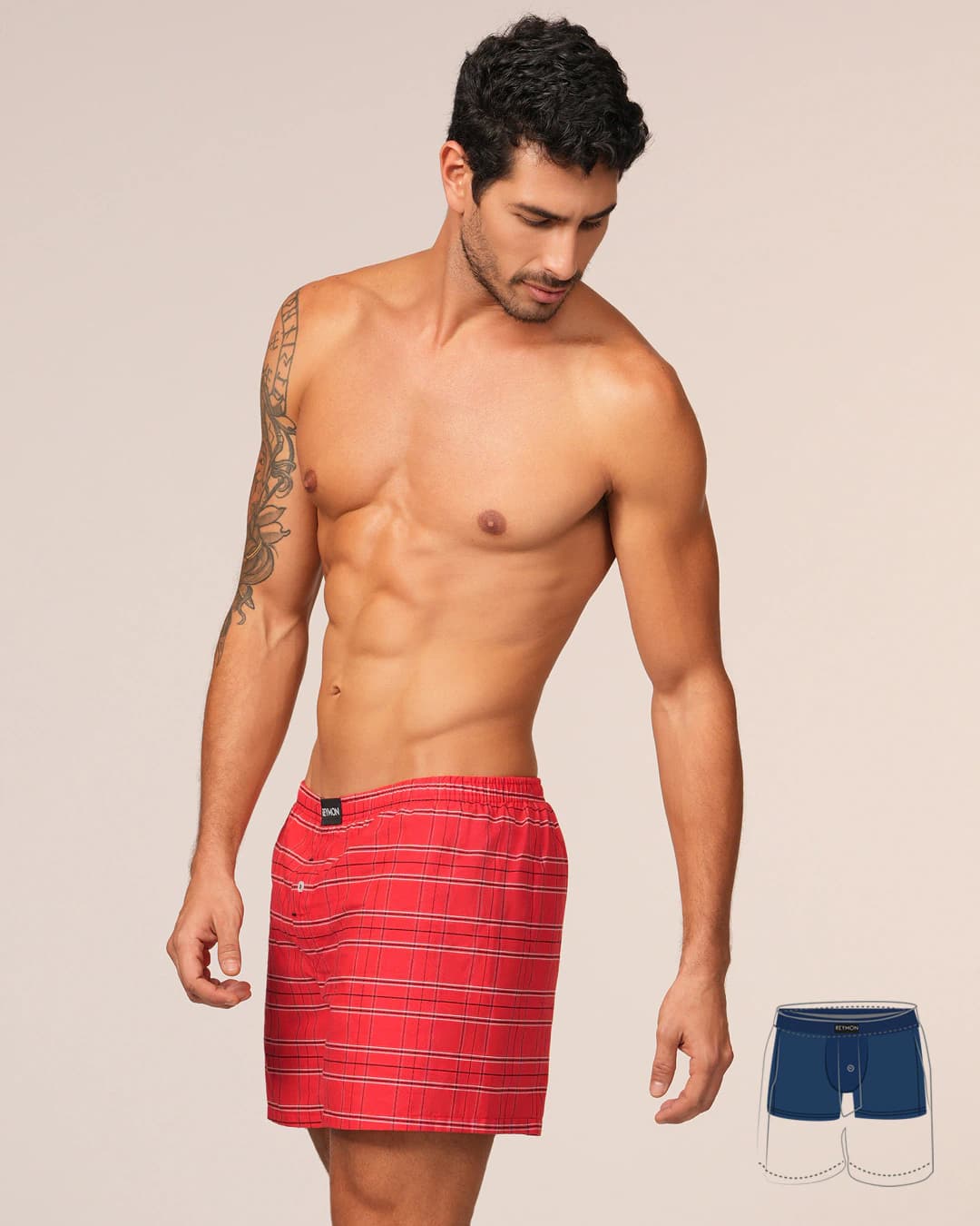 Boxer suelto con boxer interno en poliester Ref. 3052 - imagen 11