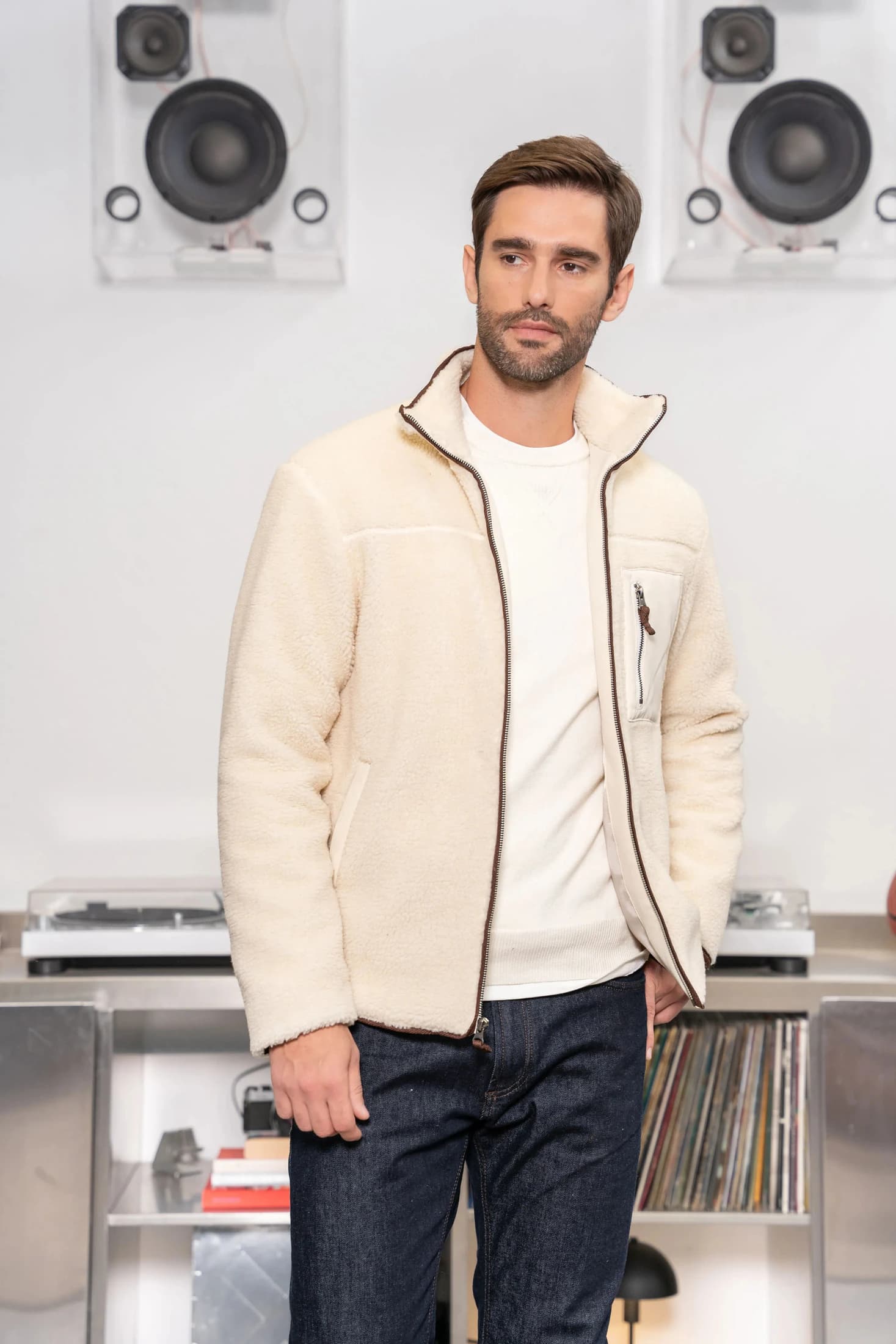 Fullzip Polar Marfil Hombre - imagen 1