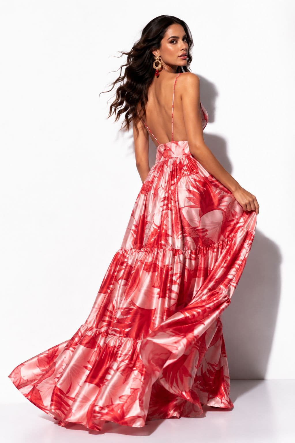 Vestido Rinchi Estampado Flores Rojas - imagen 3