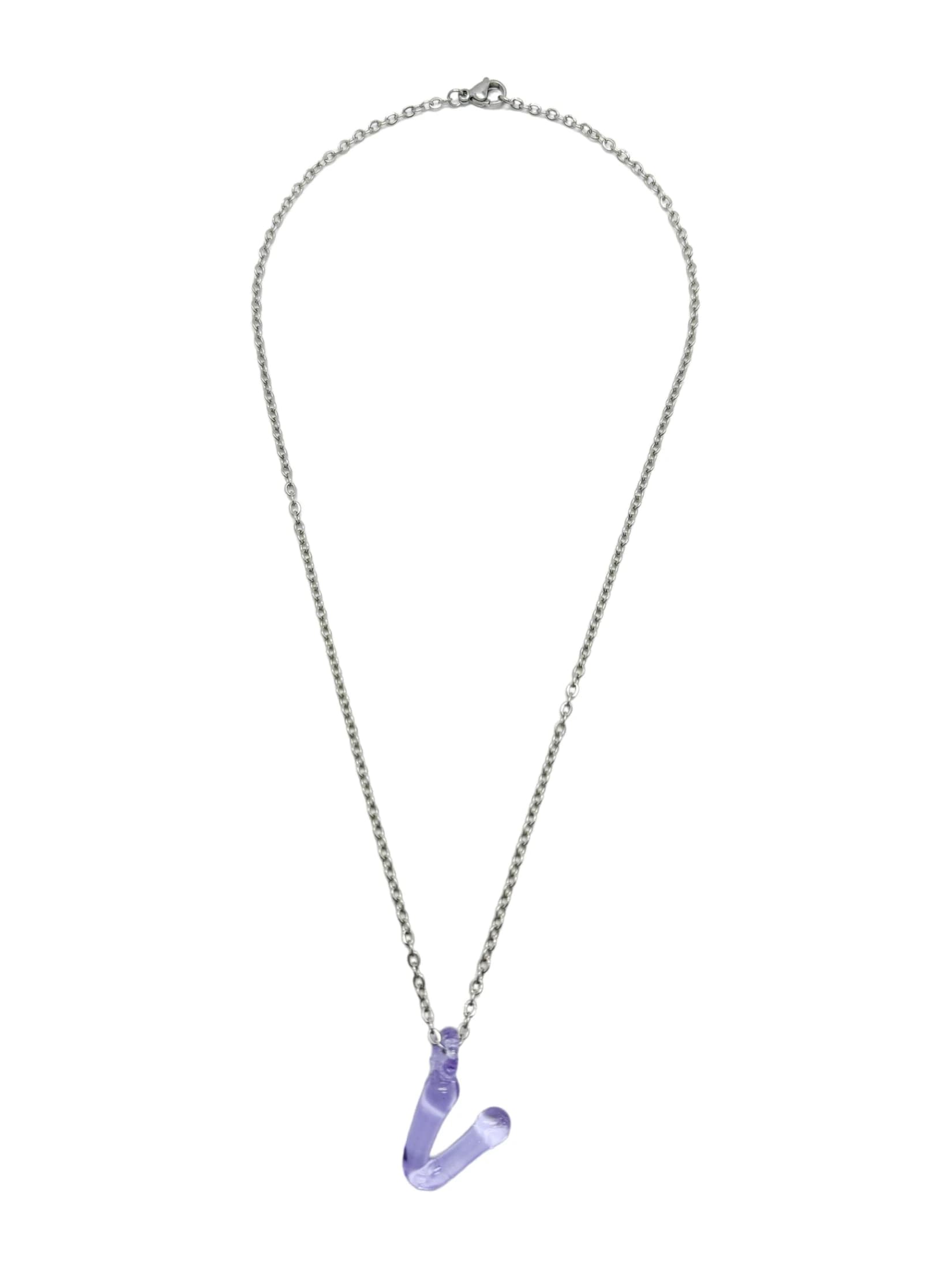 purpple glass necklace 1 letter - imagen 25
