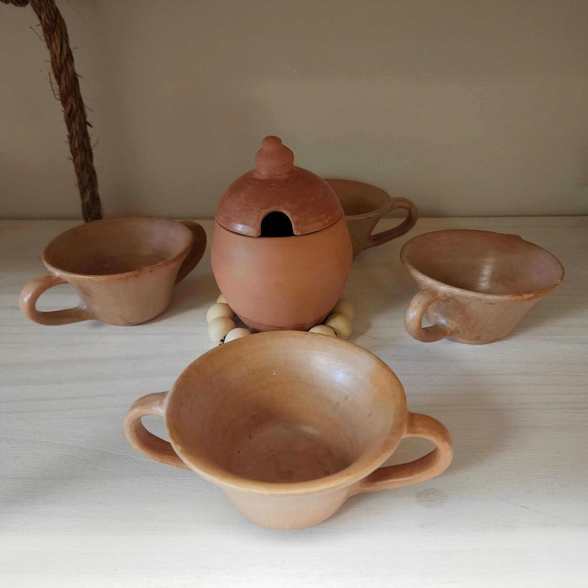 Artisanal Clay Cup & Jar Set