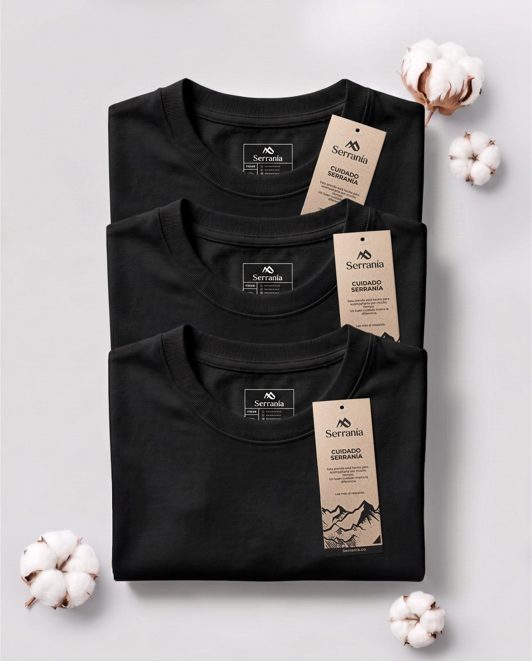 Set 3 Camisetas Slim Fit Negras