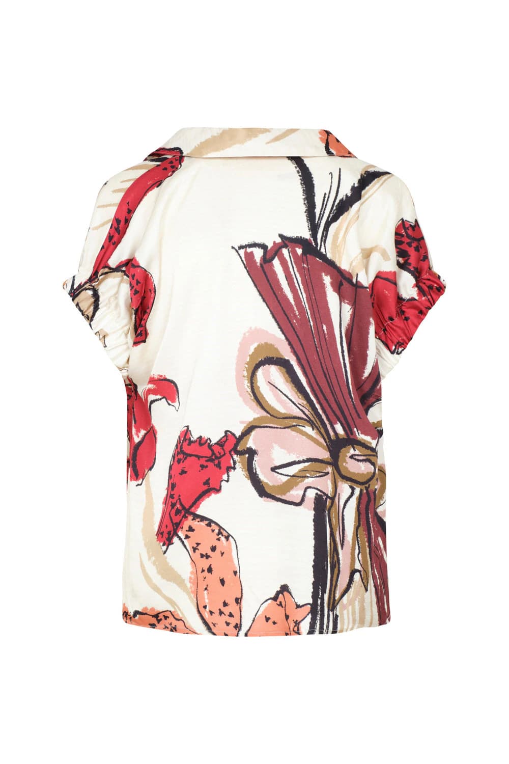 Blusa Janine ivory burgundy - imagen 3