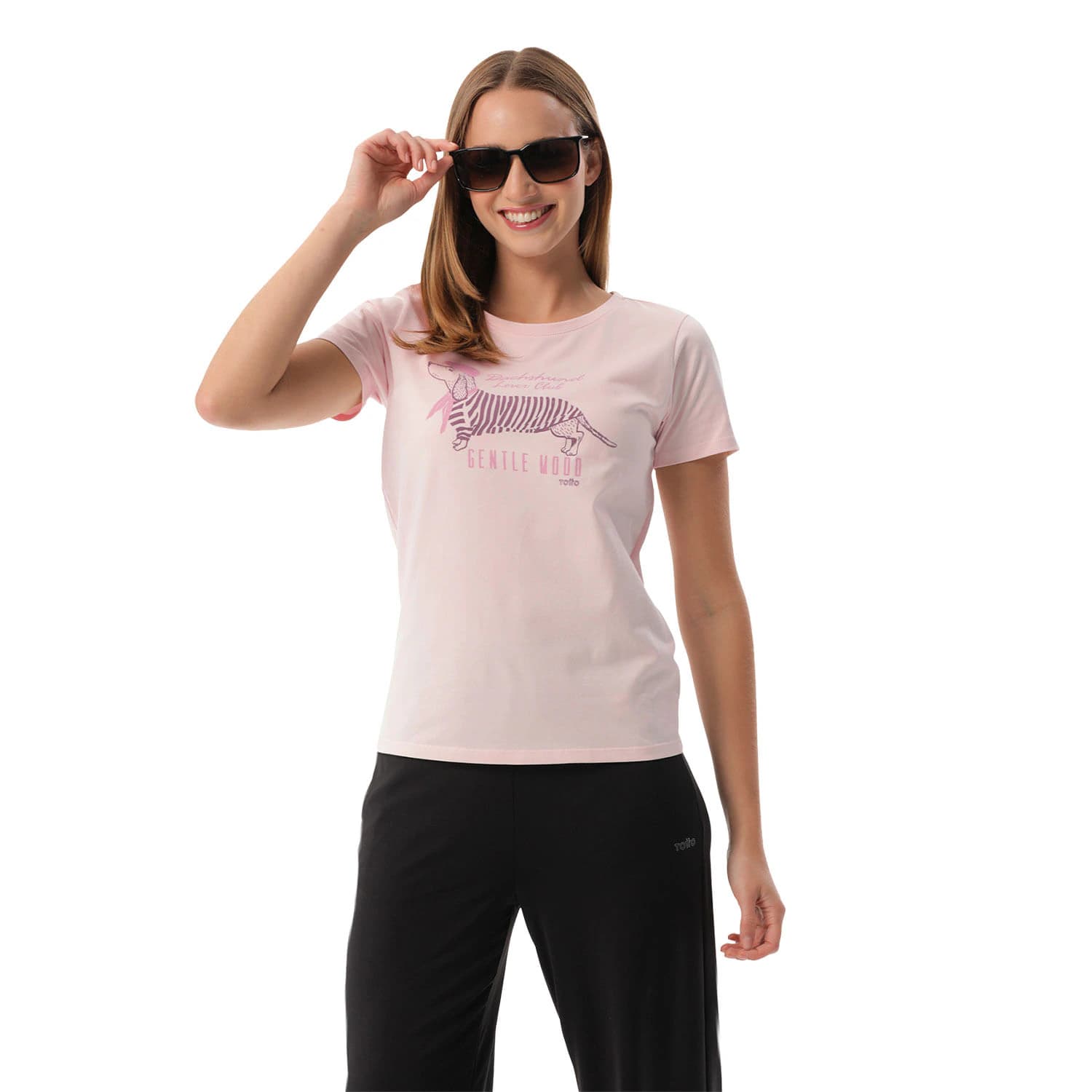 Camiseta Estampada para Mujer Prime Manga Corta Rosada