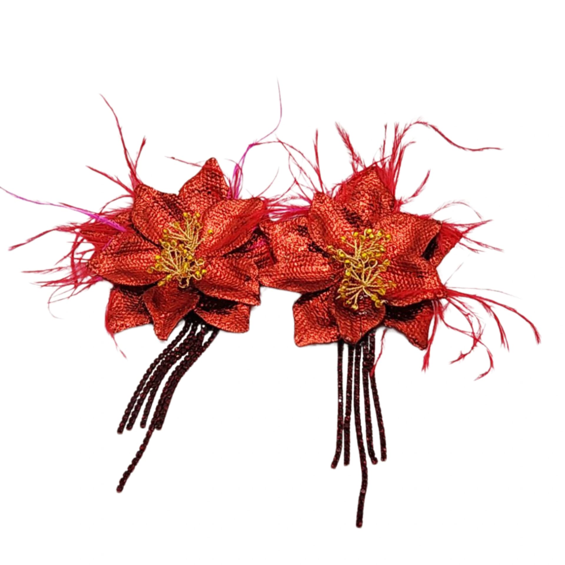 Scarlet Fire Bloom Earrings - imagen 3