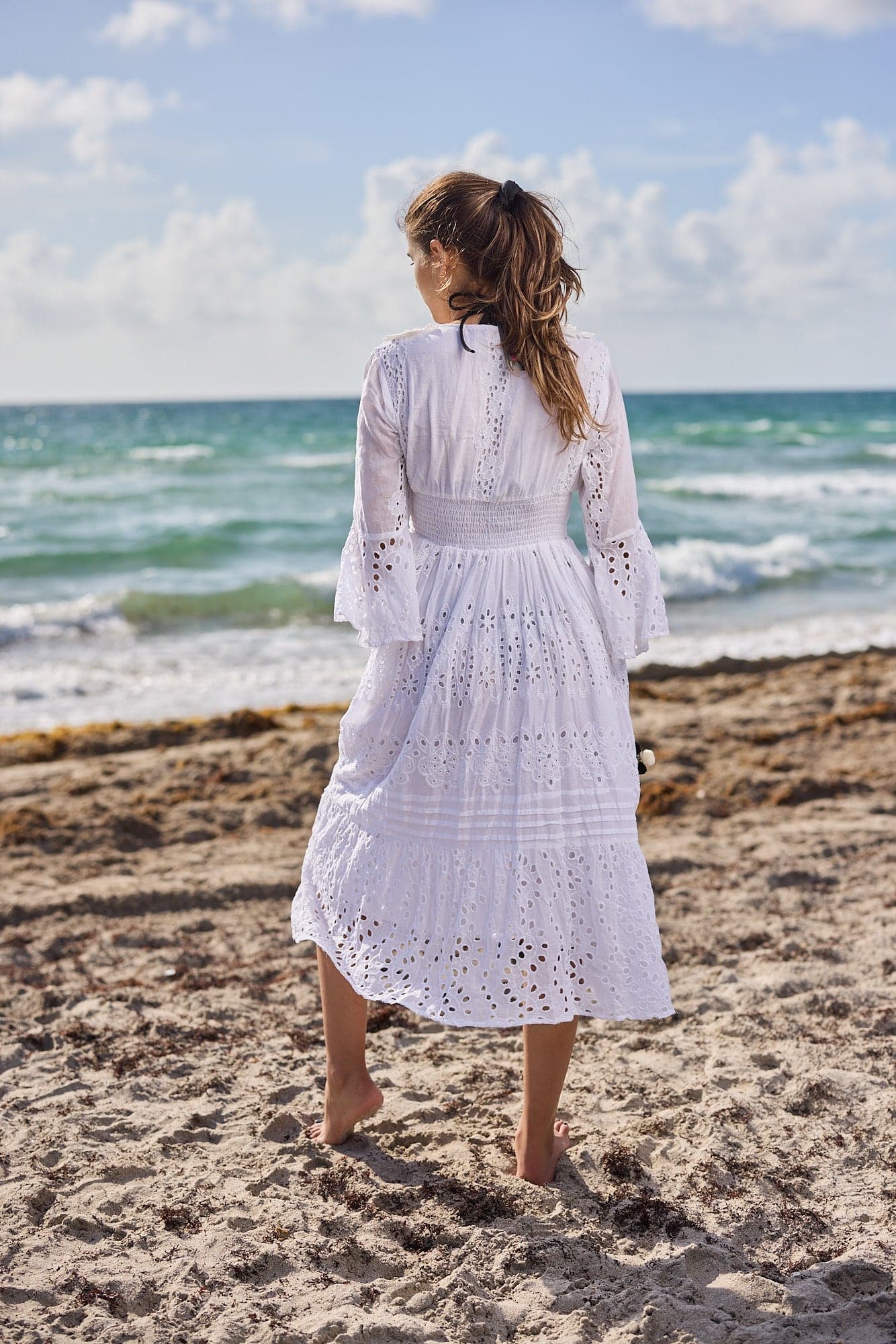 White Cotton Dress - imagen 4