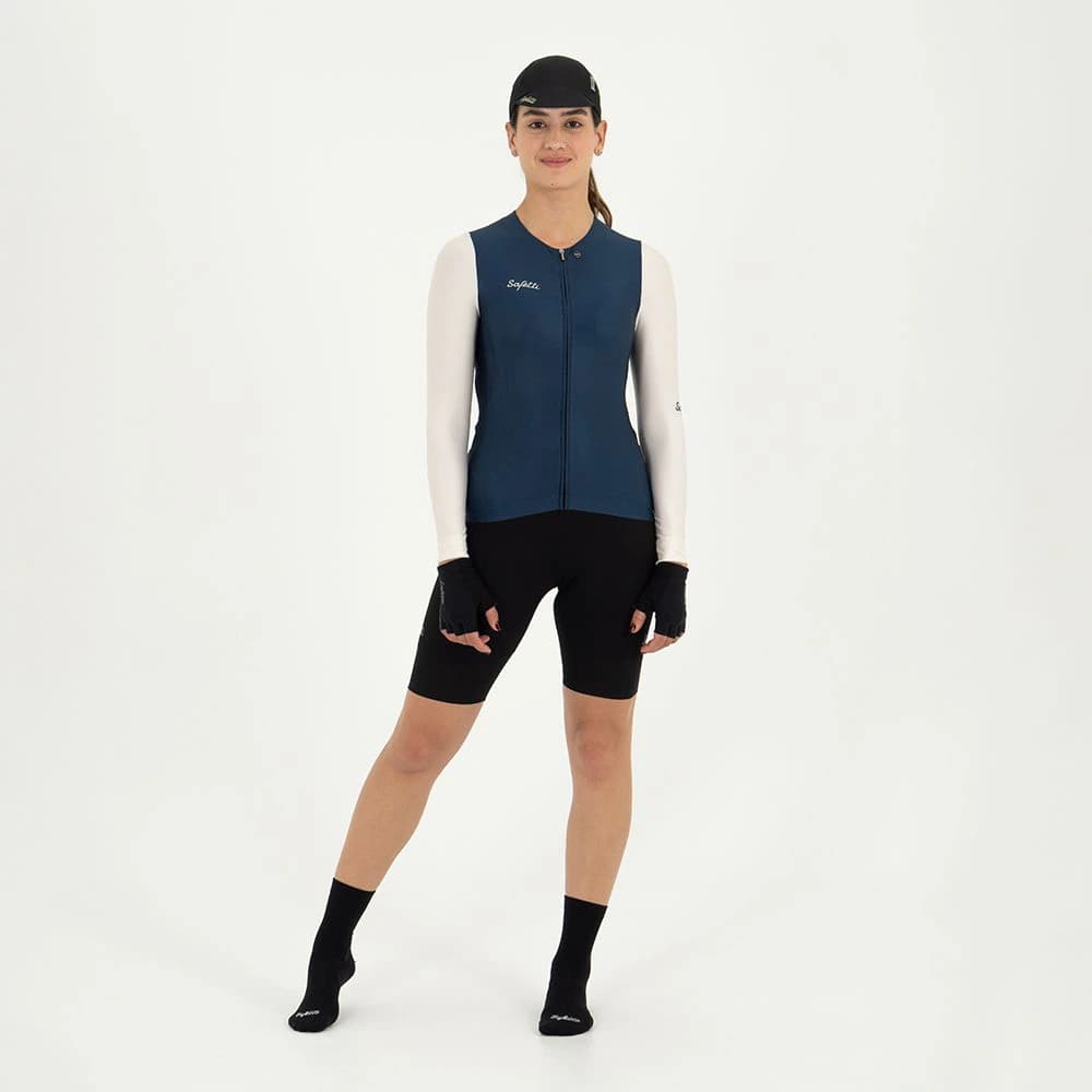 CAMISA CICLISMO MANGA LARGA IVORY BLUE PARA MUJER - imagen 1