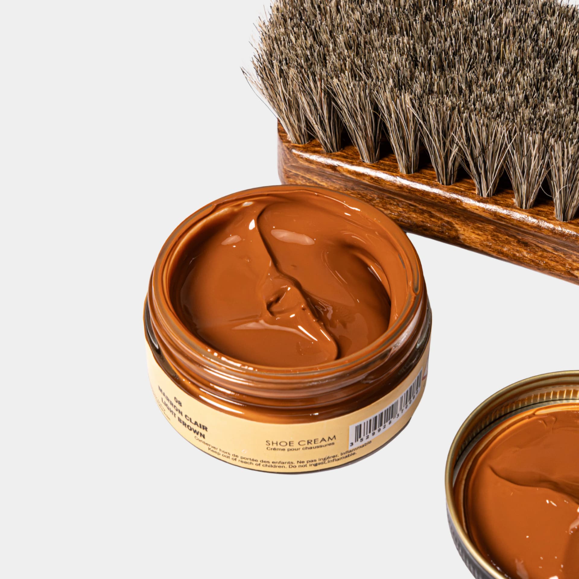 COMBO 1 : Renovador - Crema Esencial - Shoe Cream Marrón Claro - Cepillo Crin - imagen 1