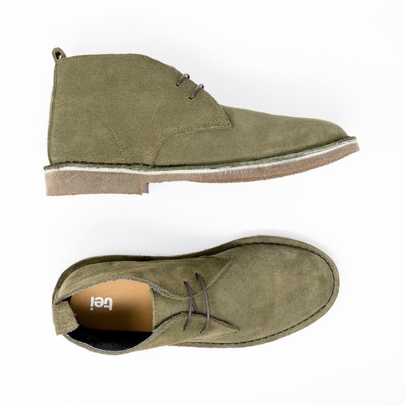Botas Desert Hombre Cuero Carnaza Verde Oliva - imagen 3