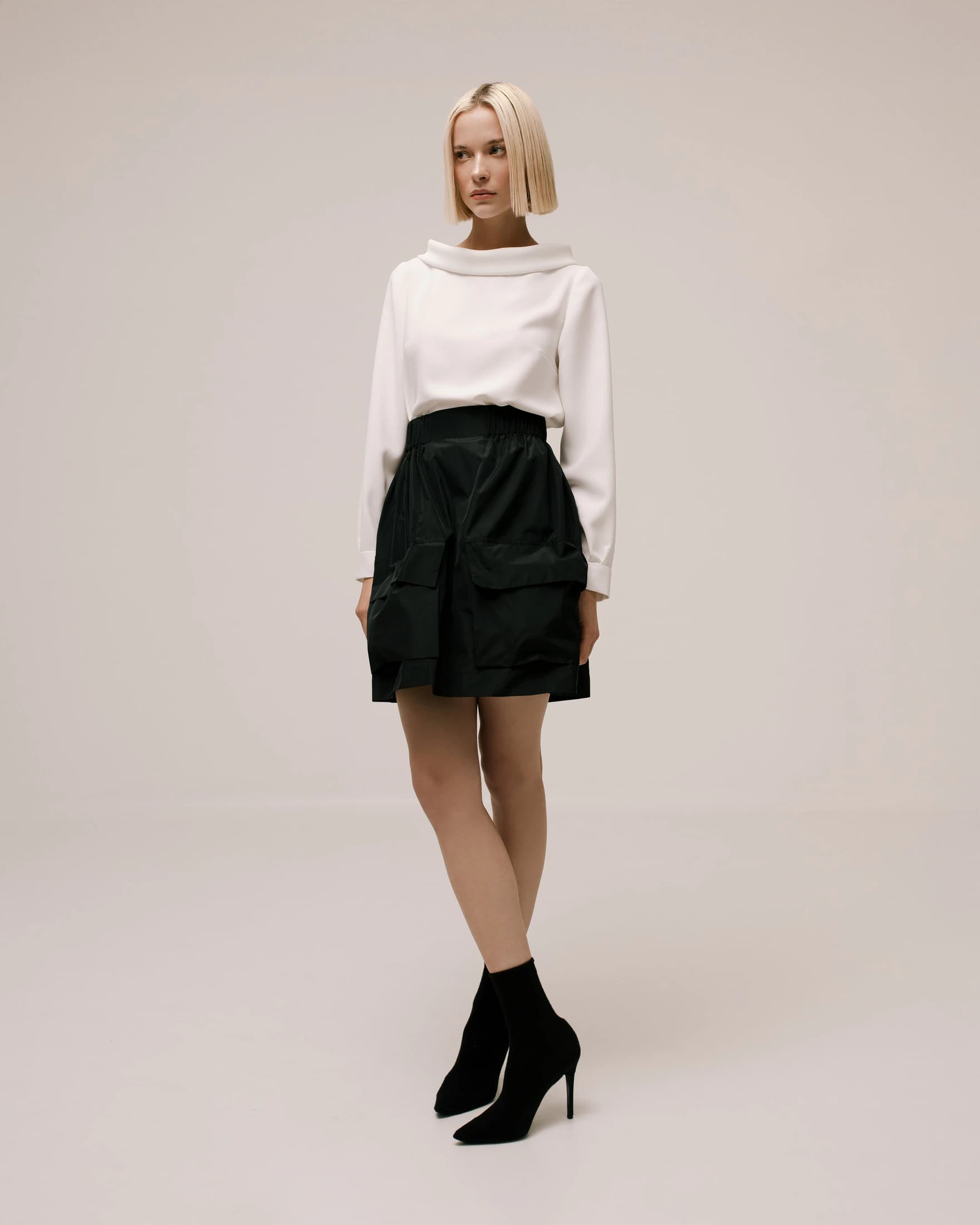 Gathered Taffeta Mini Skirt - imagen 3