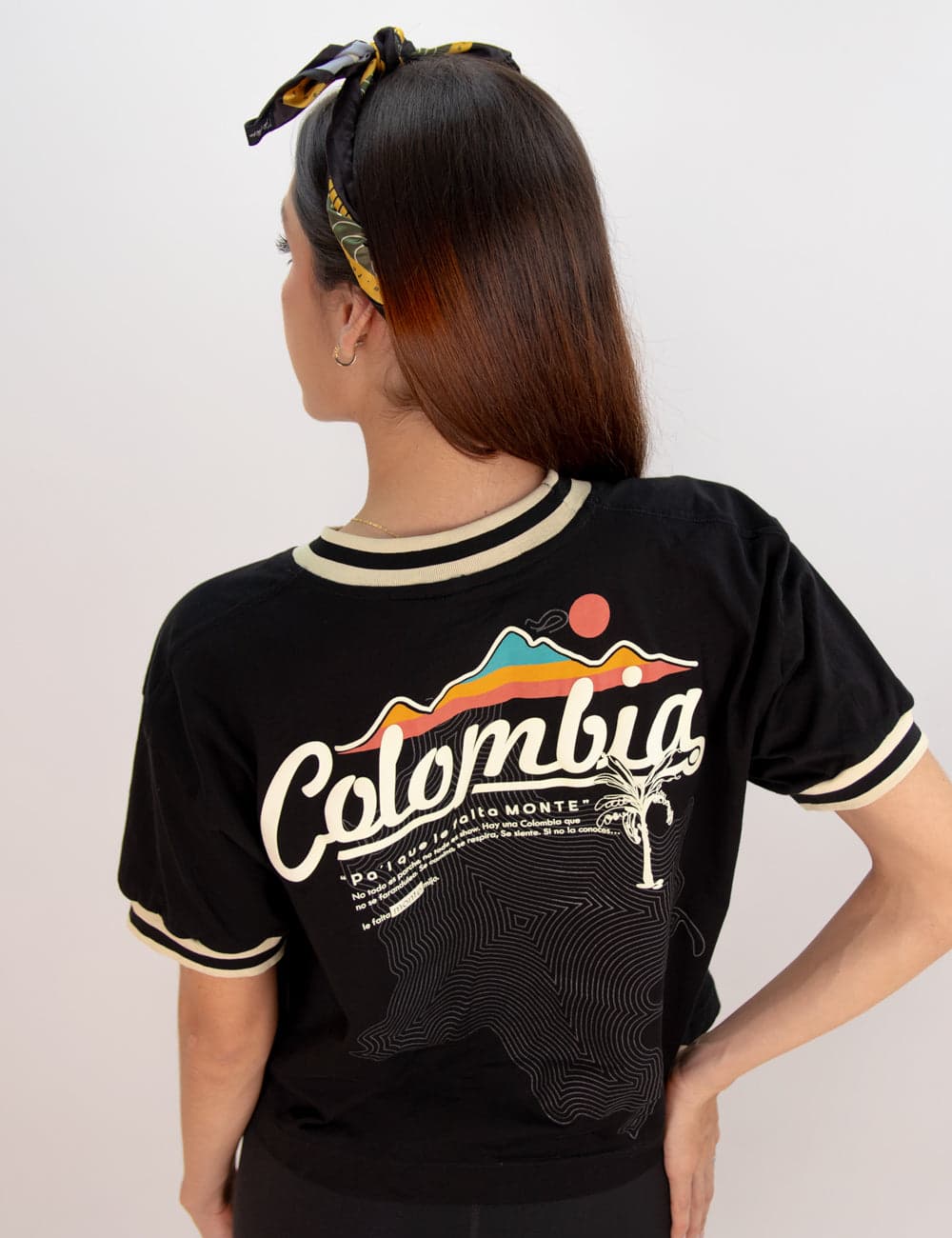 Camiseta Oversized Colombia negro Mujer