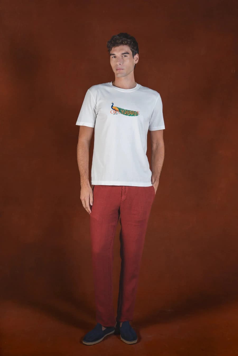 Pavone cotton t-shirt white