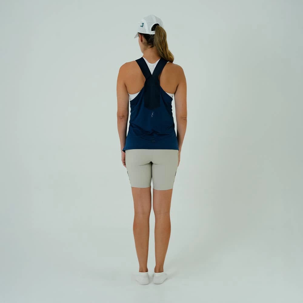 CAMISETA RUNNING MANGA SISA PACELINE AZUL OSCURO PARA MUJER - imagen 2