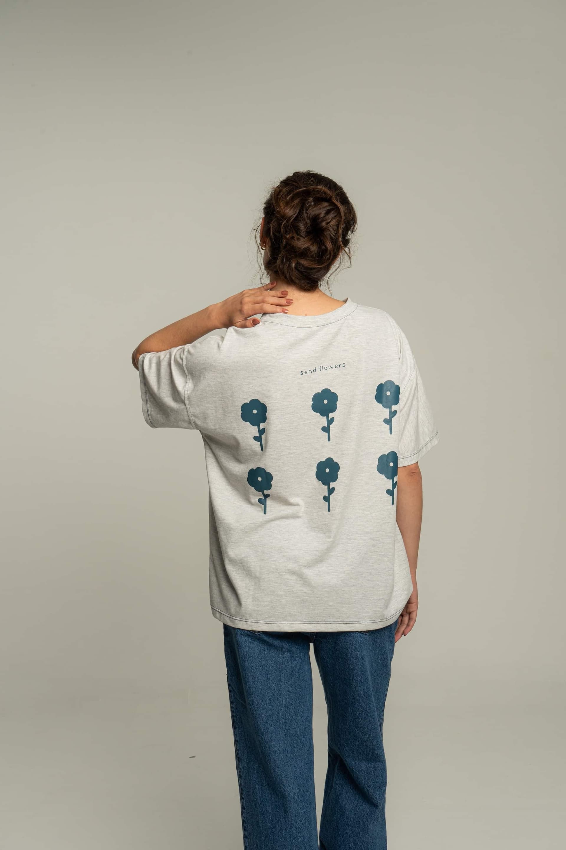 Camiseta send flowers - gris jaspe - imagen 3