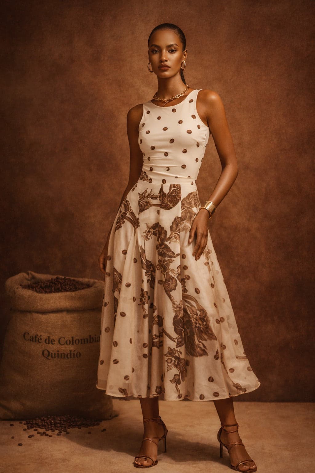 Falda Palmacera Coffee Dots + Branches - imagen 4
