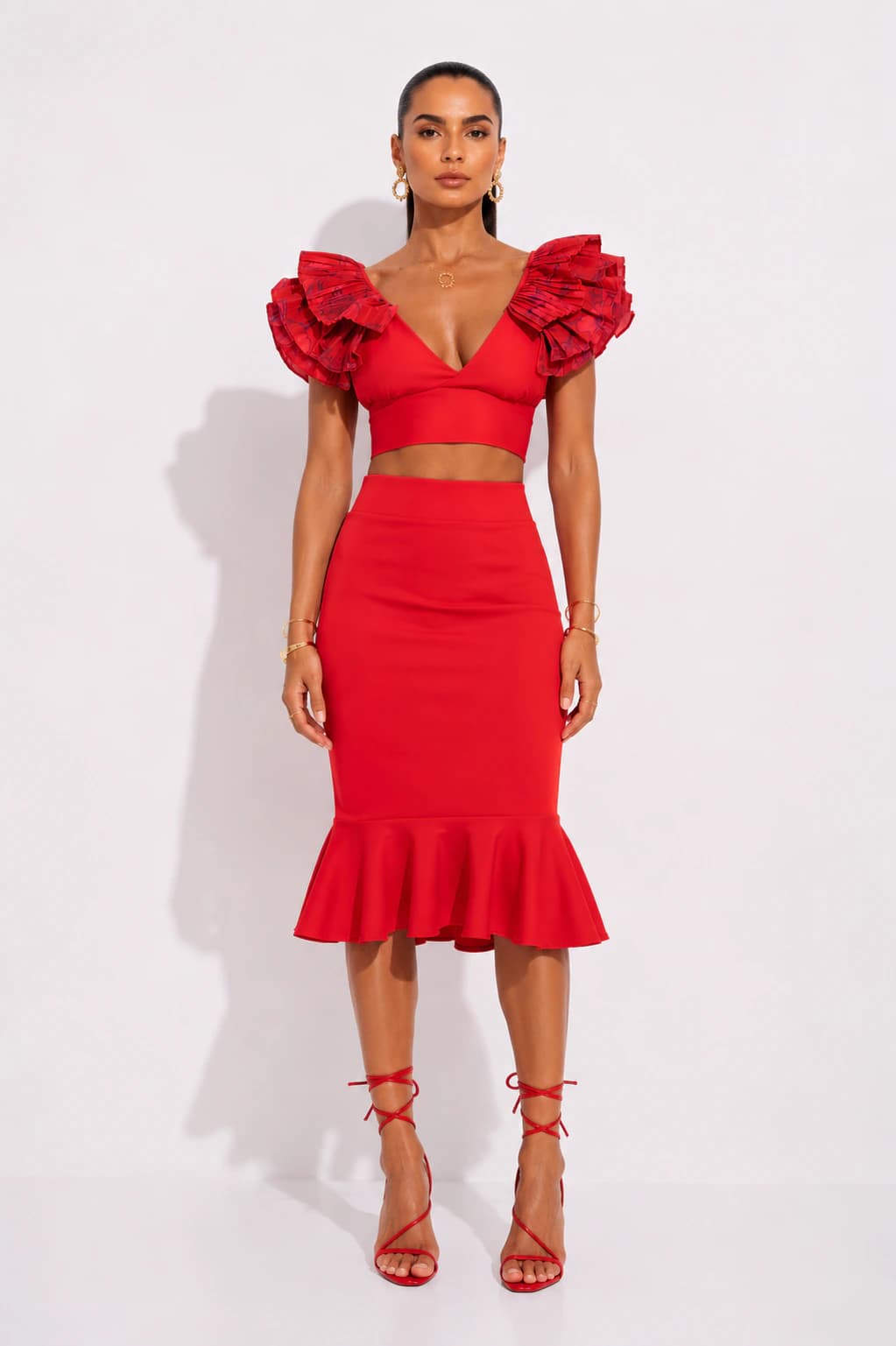 Falda Bardot Rojo - imagen 1